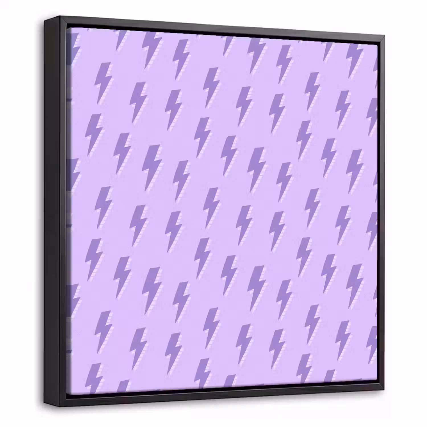 Bliksem - Paars - Lila Canvas met baklijst klein 1124 -threedimensional_3d_global