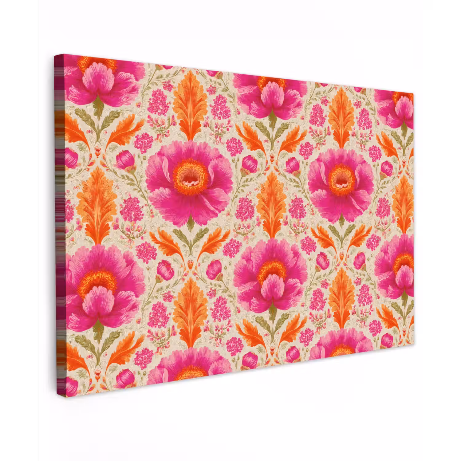 Bloemen - Barok - Roze - Oranje canvas 2cm klein 34 -z3d