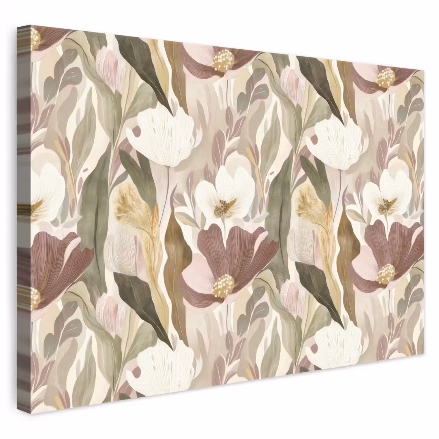 Bloemen - Aquarel - Kleurrijk canvas 2cm klein 34 -3d