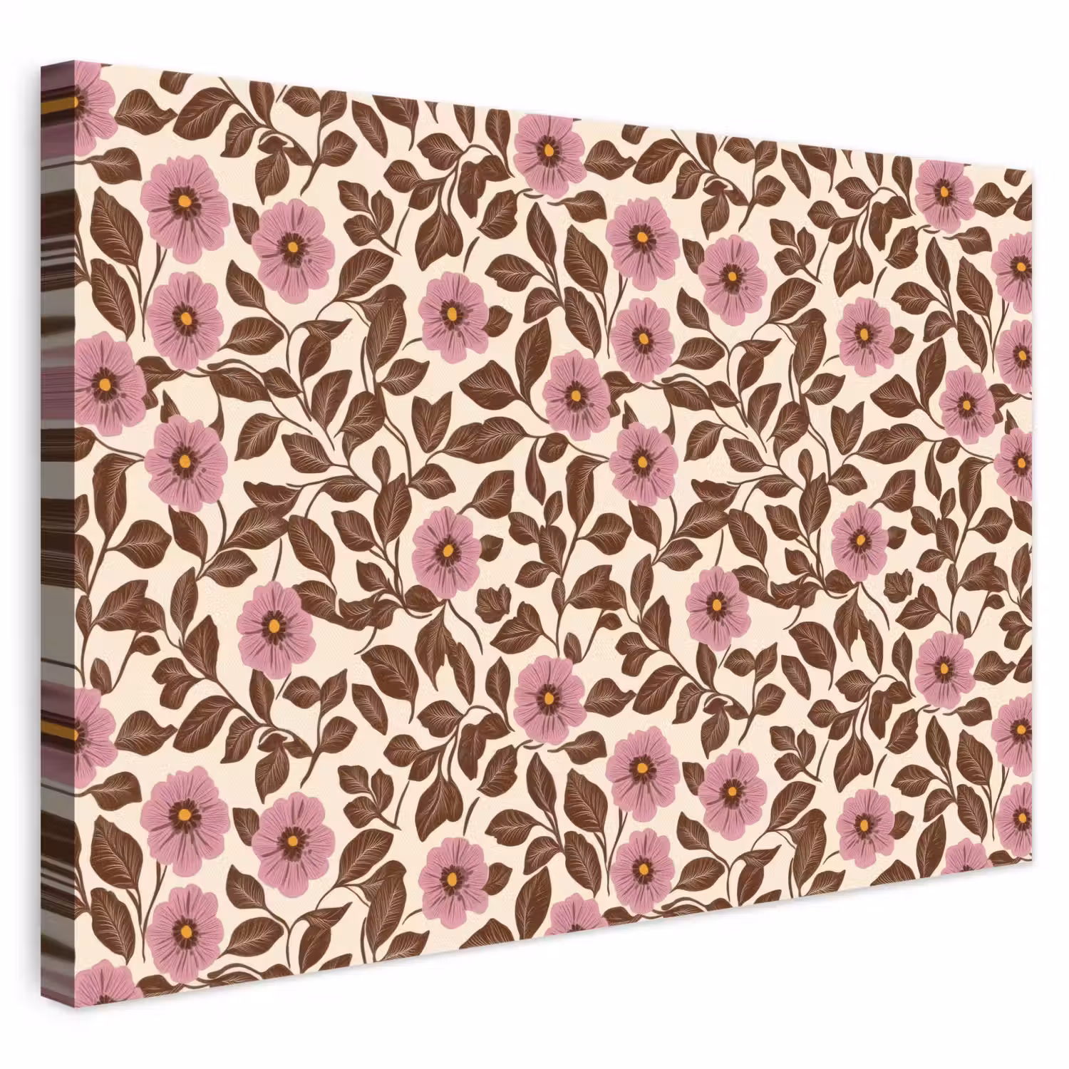 Bloemen - Bladeren - Kleurrijk canvas 2cm klein 34 -3d