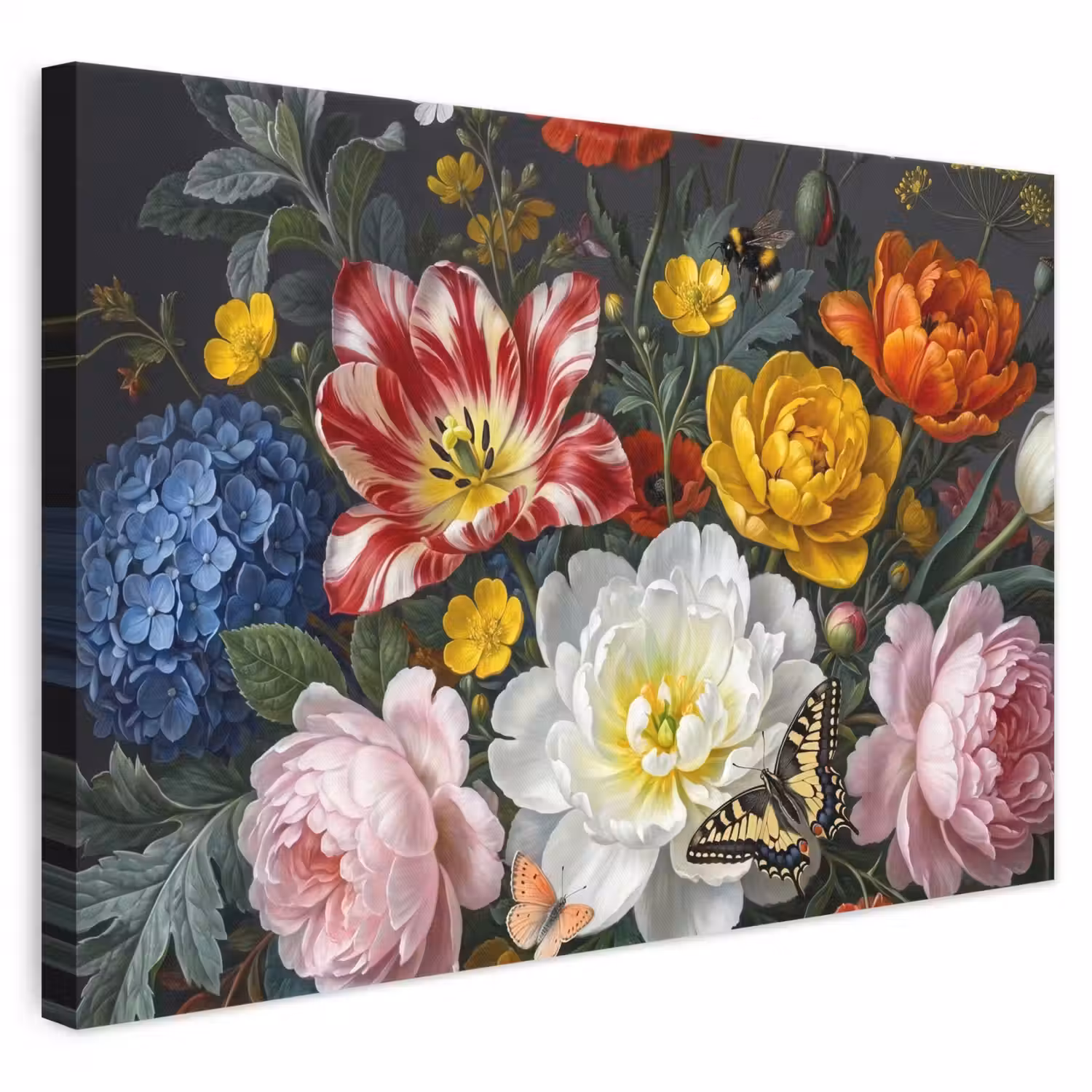 Bloemen - Boeket - Klassiek - Kleurrijk - Natuur canvas 2cm klein -3d
