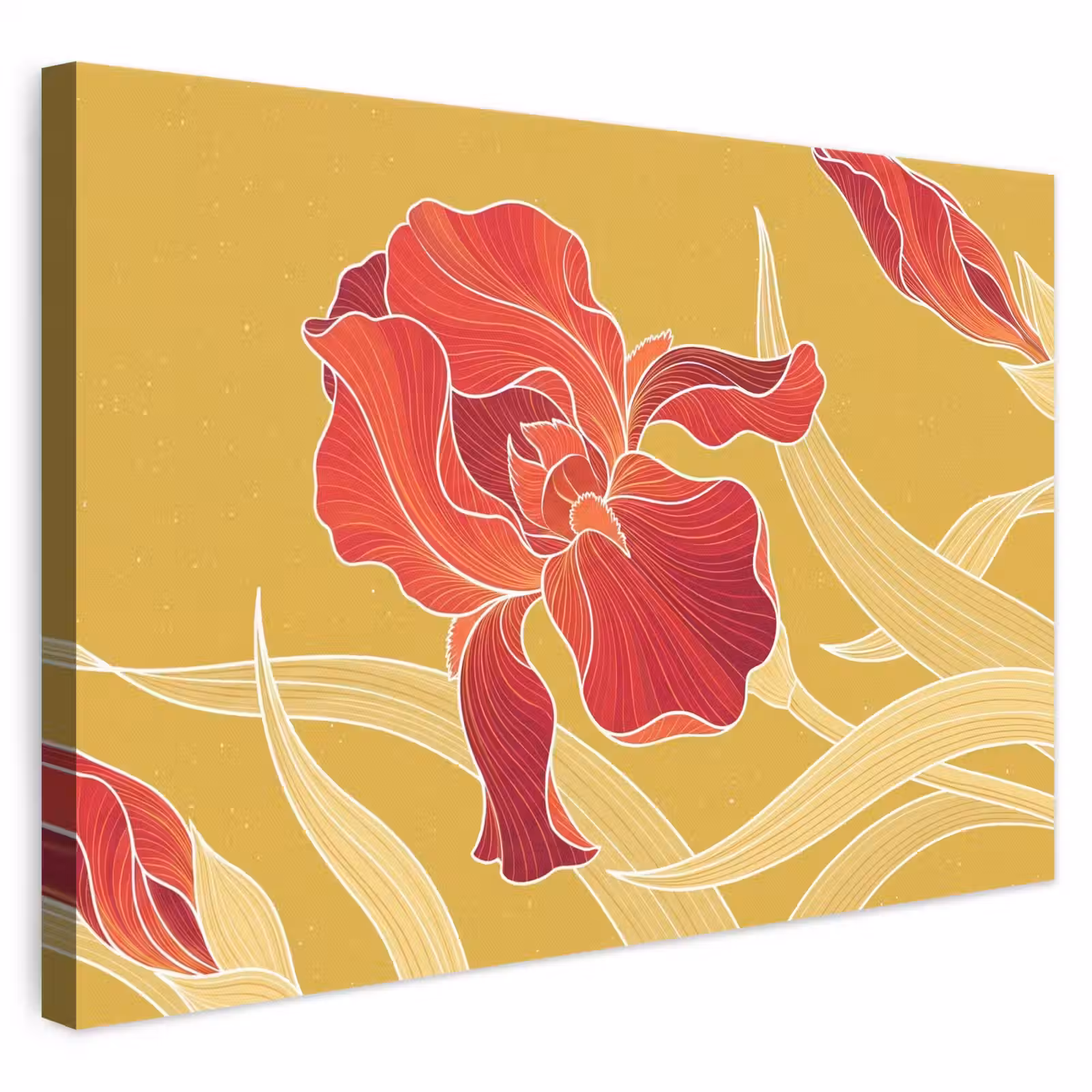 Leinwandbild - Blumen – Illustration – Rot - Bloemen - Illustratie - Rood canvas 2cm klein