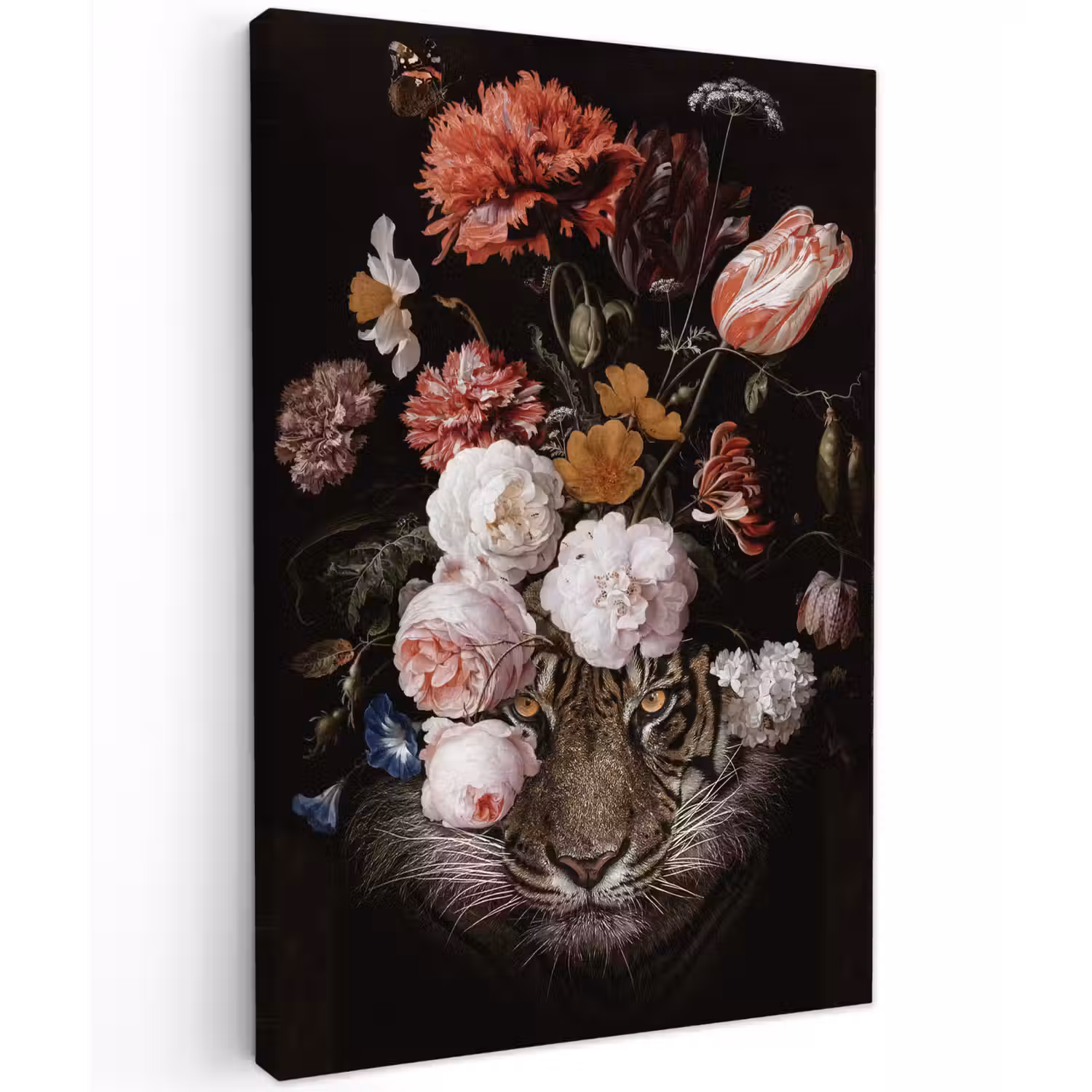 Bloemen - Jan Davidsz de Heem - Tijger - Schilderij - Stilleven - Oude meesters canvas 2cm klein -z3d