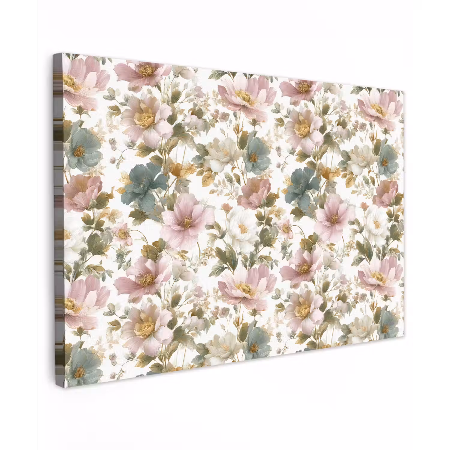 Bloemen - Patroon - Pastel canvas 2cm klein 34 -z3d
