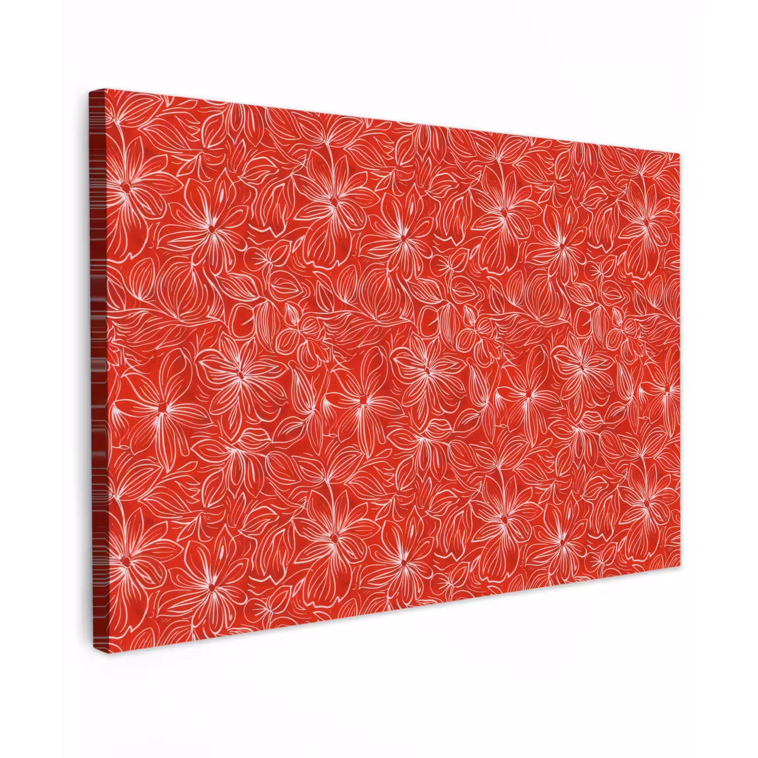 Bloemen - Patroon - Rood canvas 2cm klein 34 -z3d