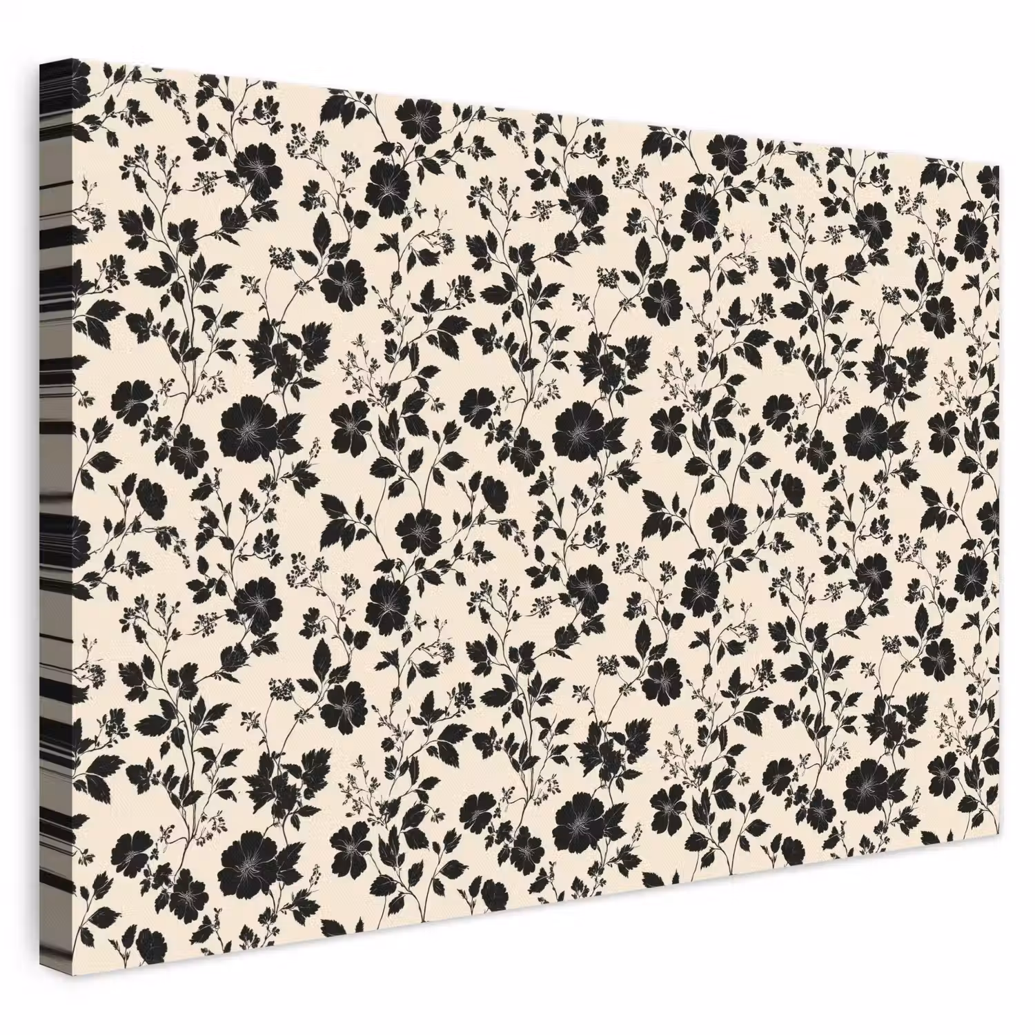Bloemen - Dessin - Zwart canvas 2cm klein 34 -3d