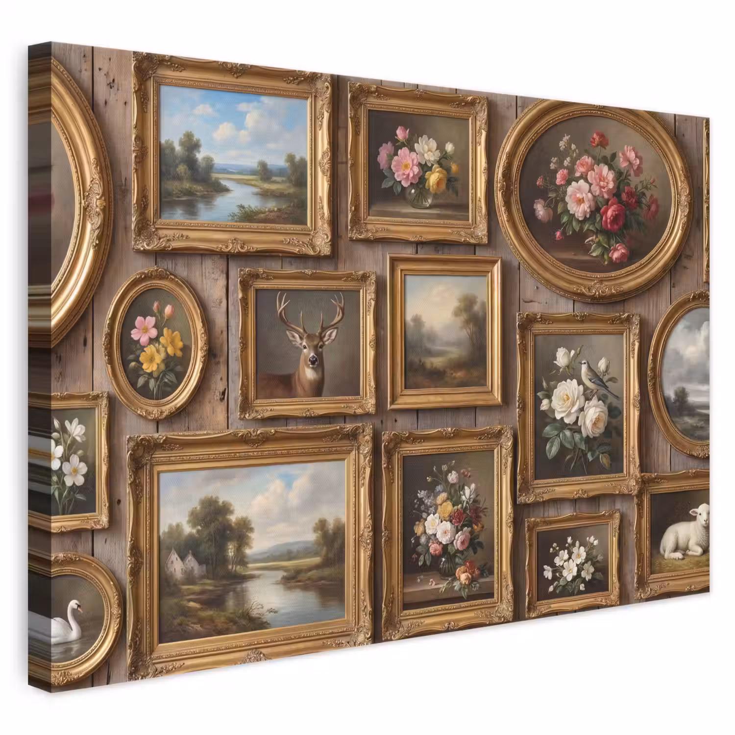 Bloemen - Rozen - Klassiek - Vaas - Kleurrijk canvas 2cm klein -3d