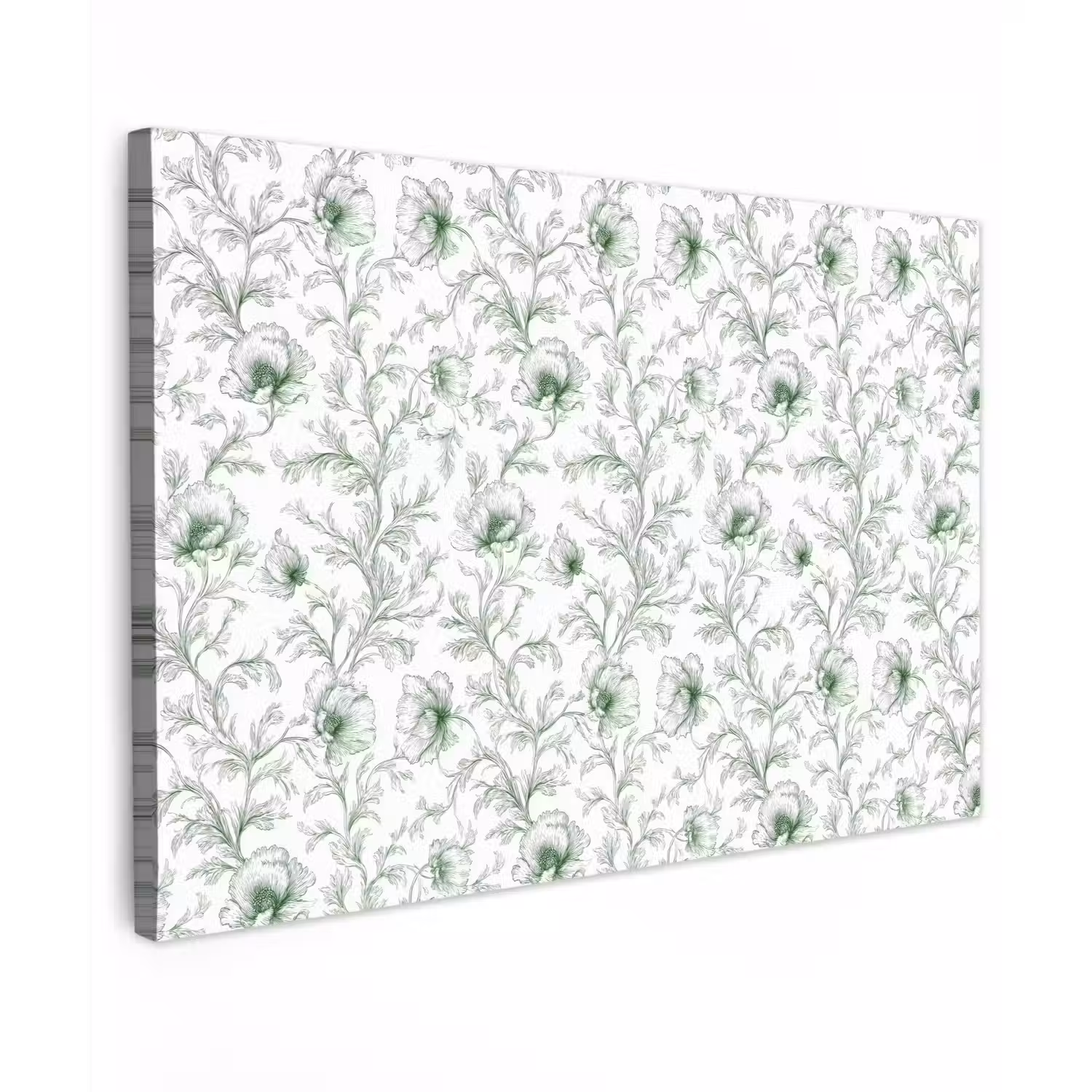 Bloemen - Getekend - Groen canvas 2cm klein 34 -z3d