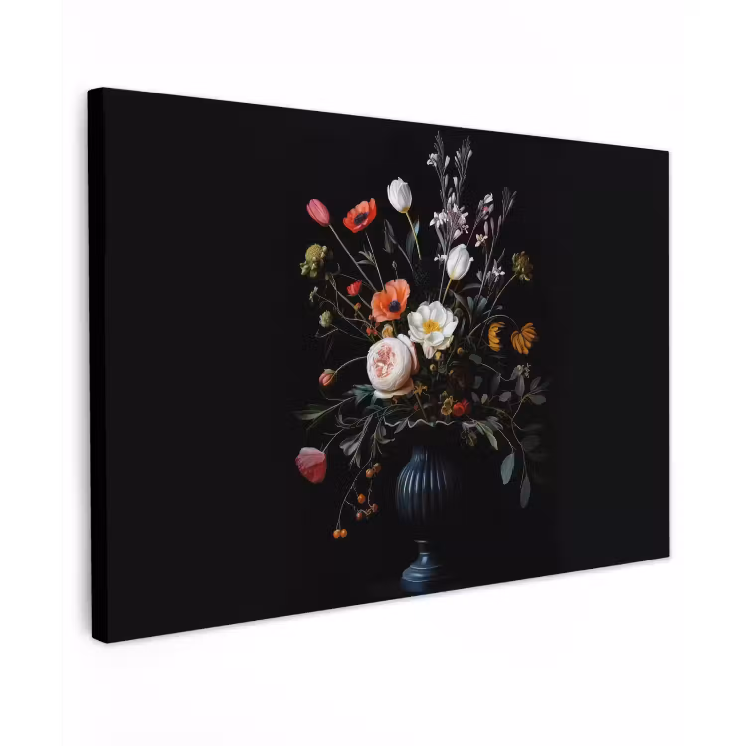 Bloemstuk - Vaas - Zwart canvas 2cm klein -z3d