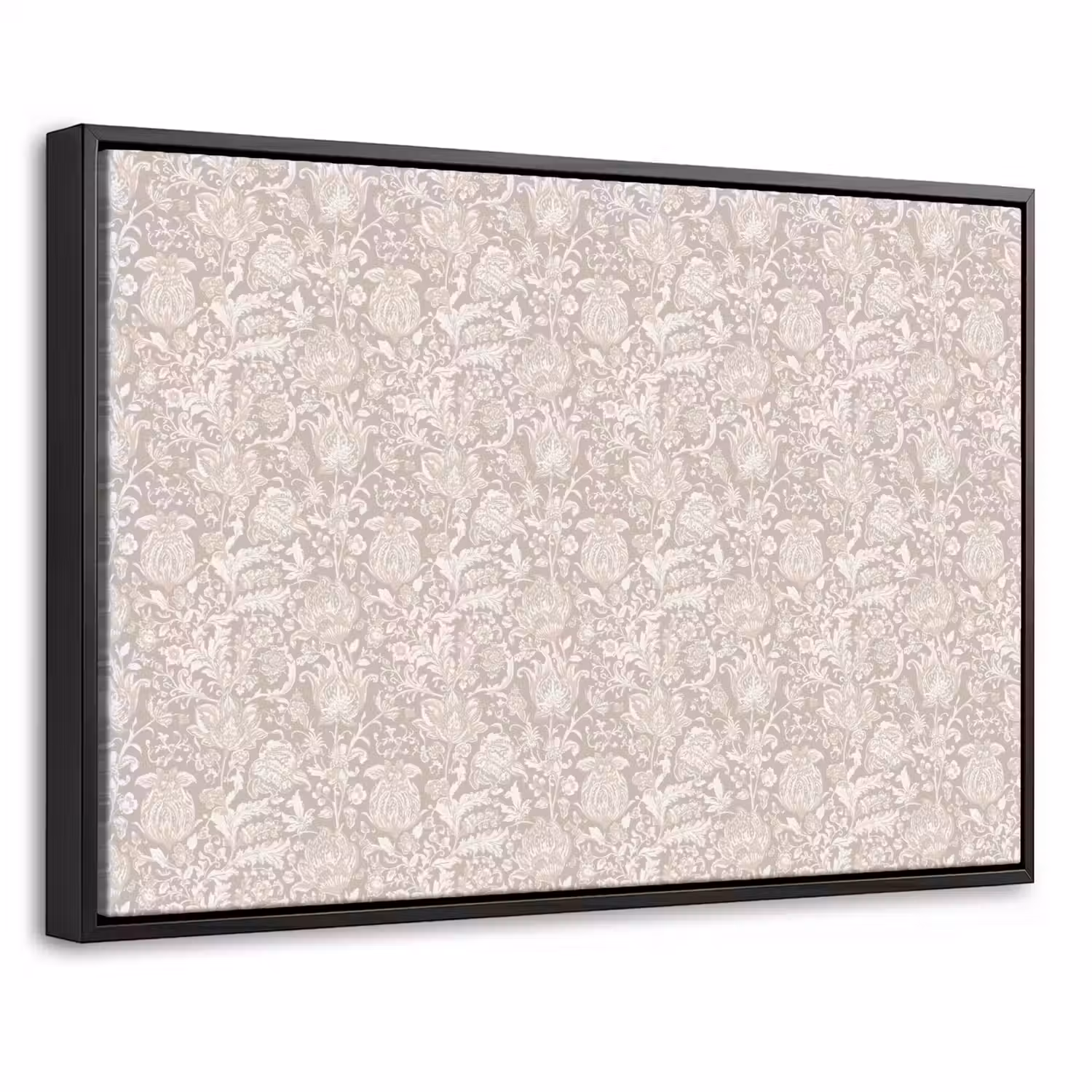 Bloemenprint - Grijs - Crème Canvas met baklijst klein 1125 -threedimensional_3d_global