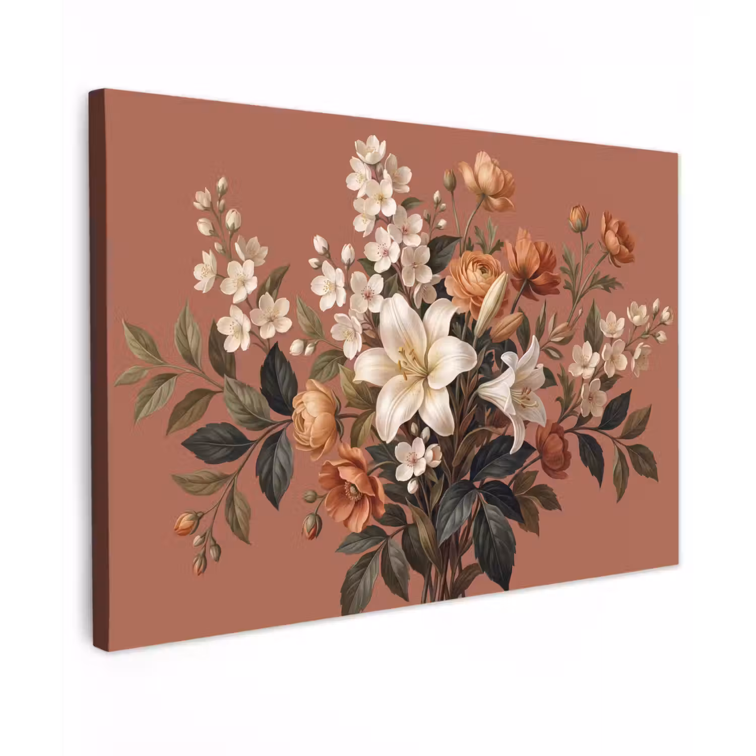 Boeket - Retro - Kleurrijk canvas 2cm klein -z3d