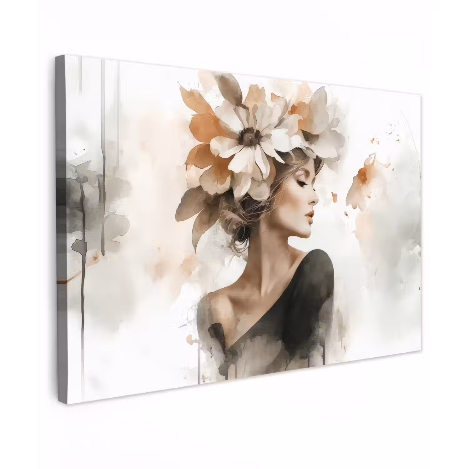 Bloesem - Portret - Gezicht canvas 2cm klein -z3d