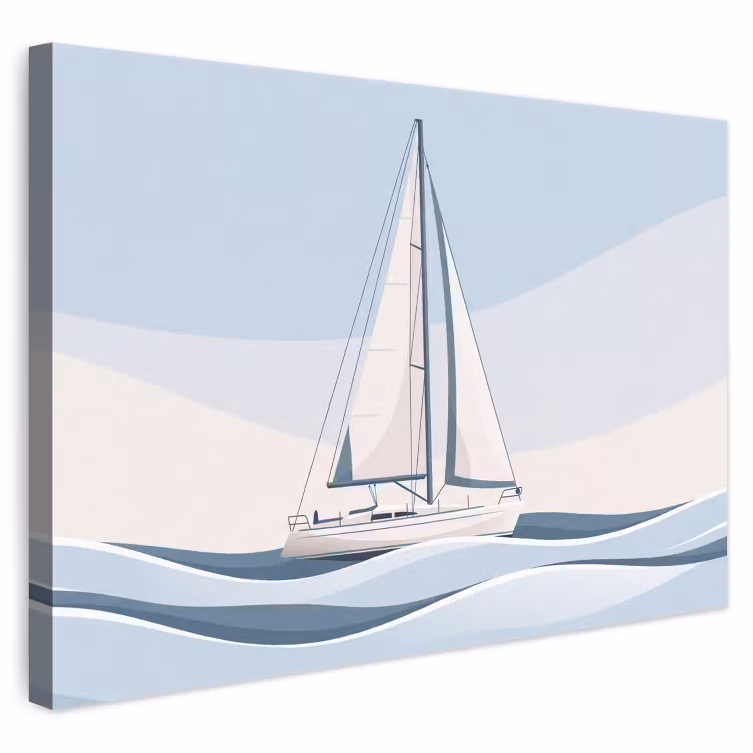 Boot - Zeil - Zee - Modern - Beige canvas 2cm klein -3d