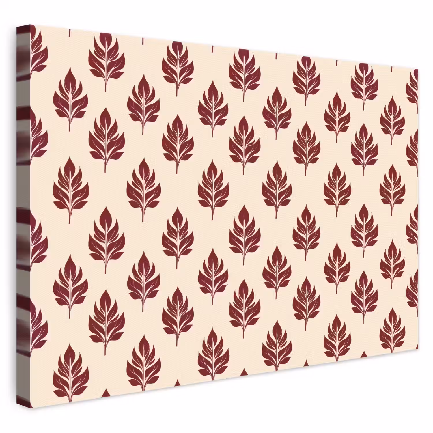 Botanisch - Patroon - Bordeaux canvas 2cm klein 34 -3d
