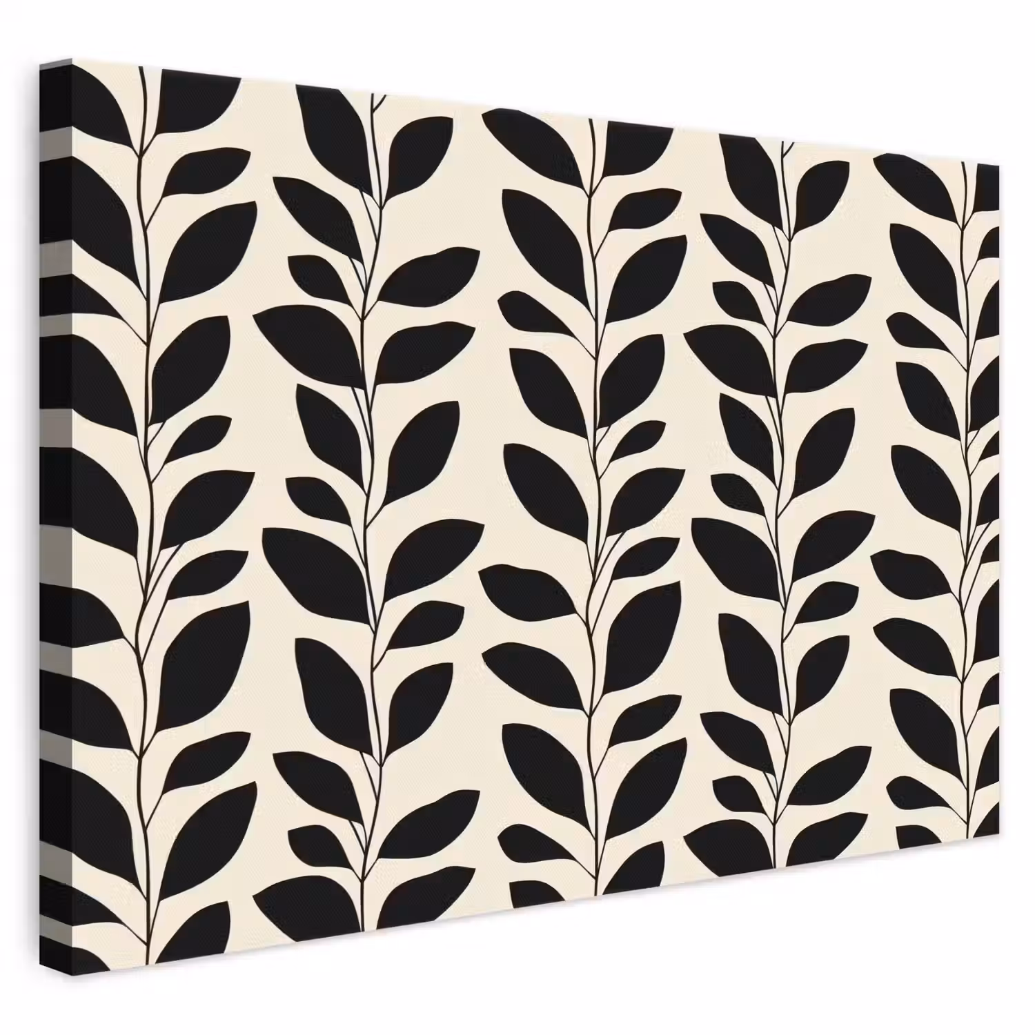 Botanisch - Dessin - Zwart - Beige canvas 2cm klein 34 -3d