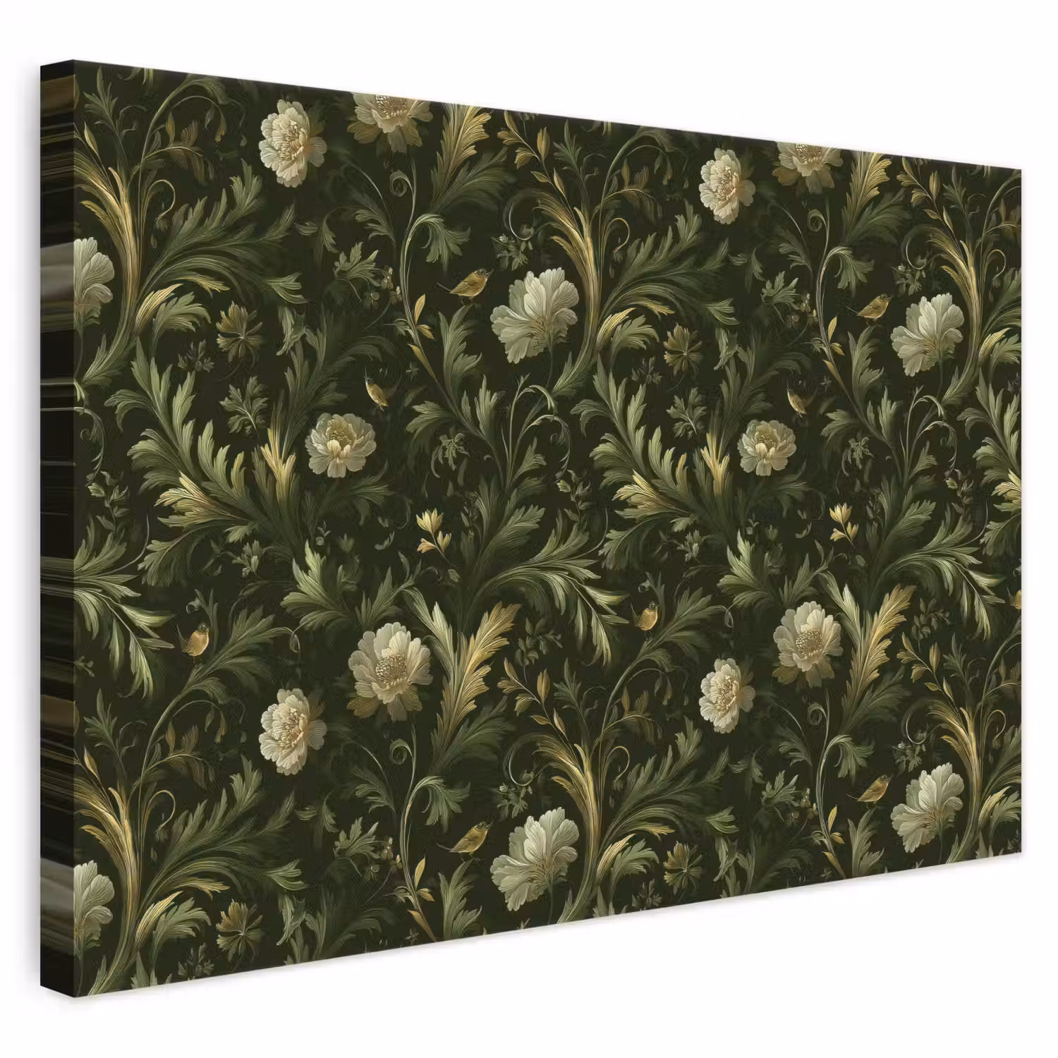 Botanisch - Naadloos - Bloemen canvas 2cm klein 34 -3d