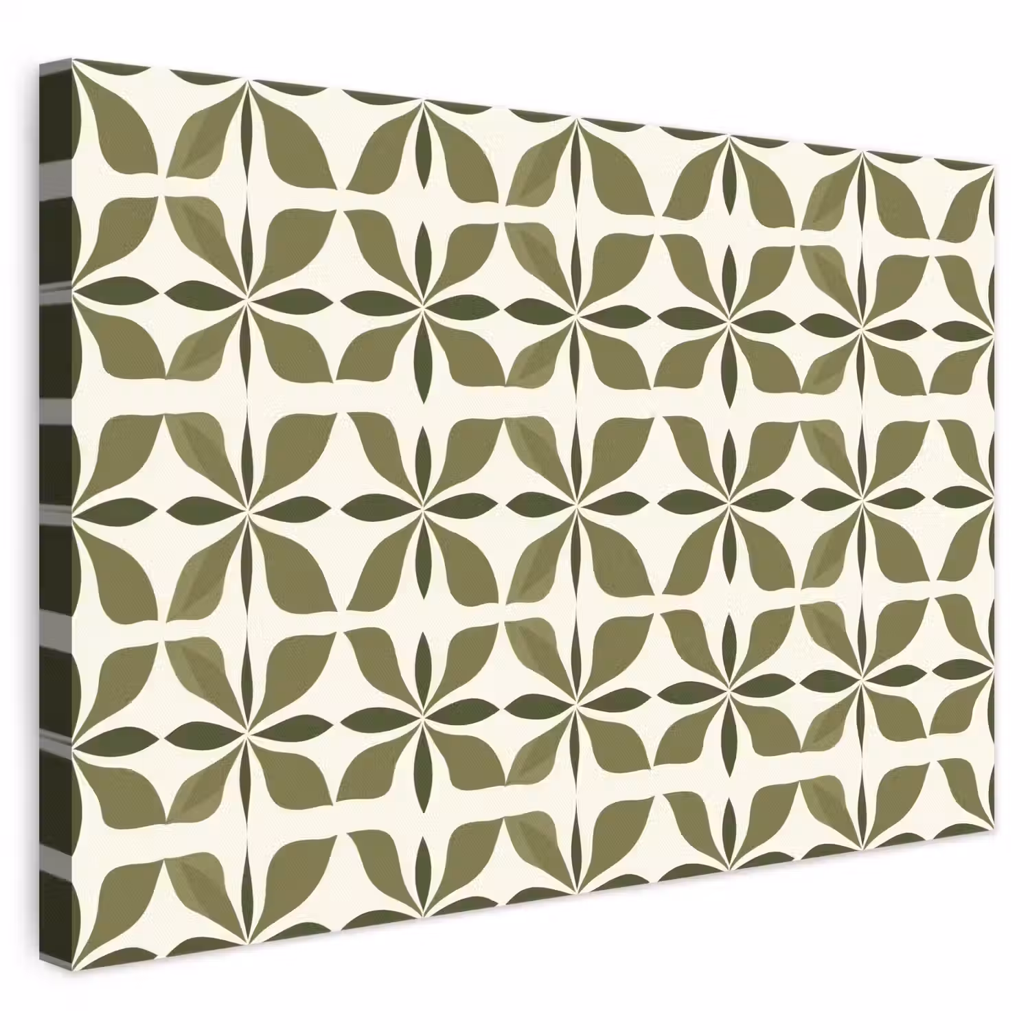 Botanisch - Retro - Groen canvas 2cm klein 34 -3d
