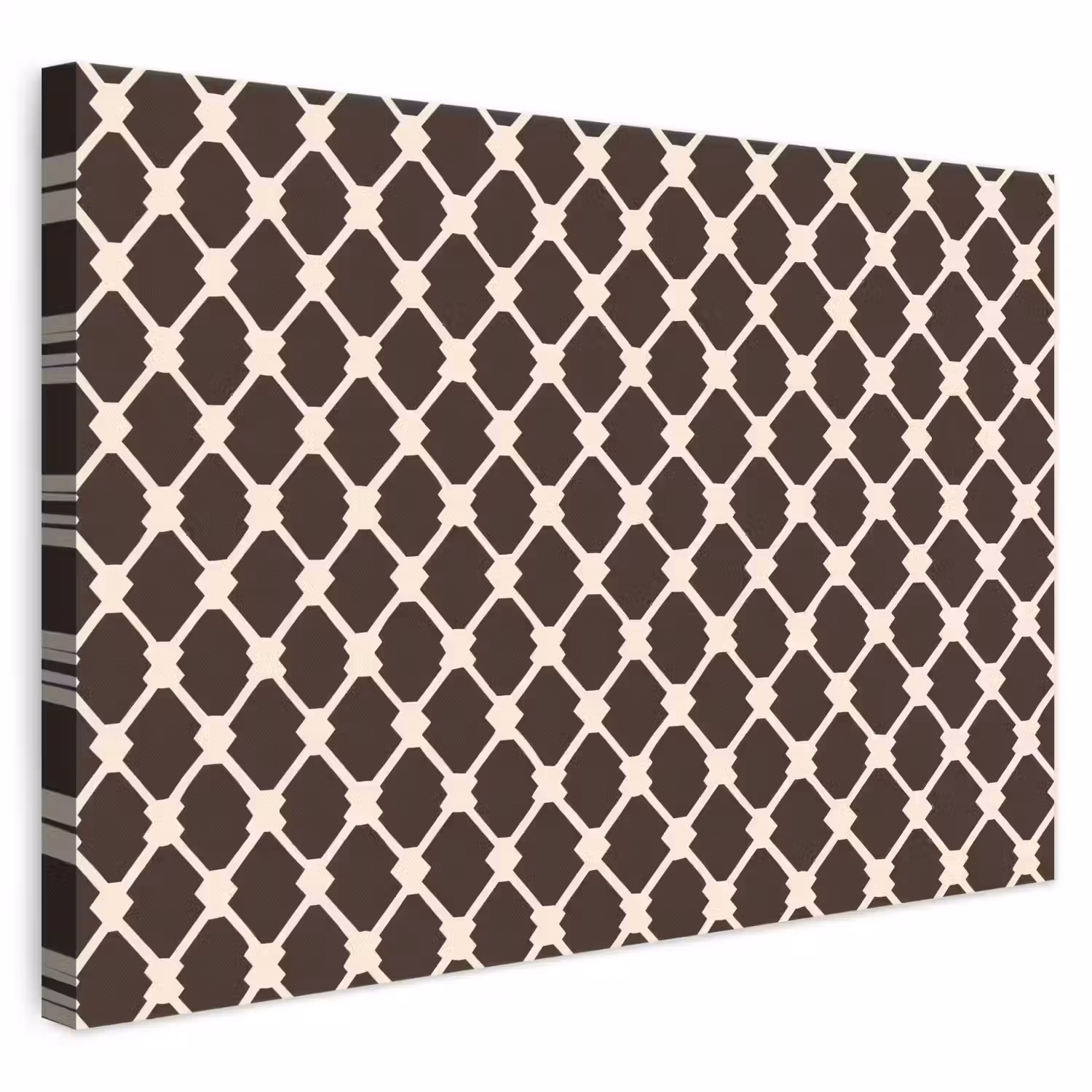 Bruin - Ruitpatroon - Geometrisch canvas 2cm klein 34 -3d