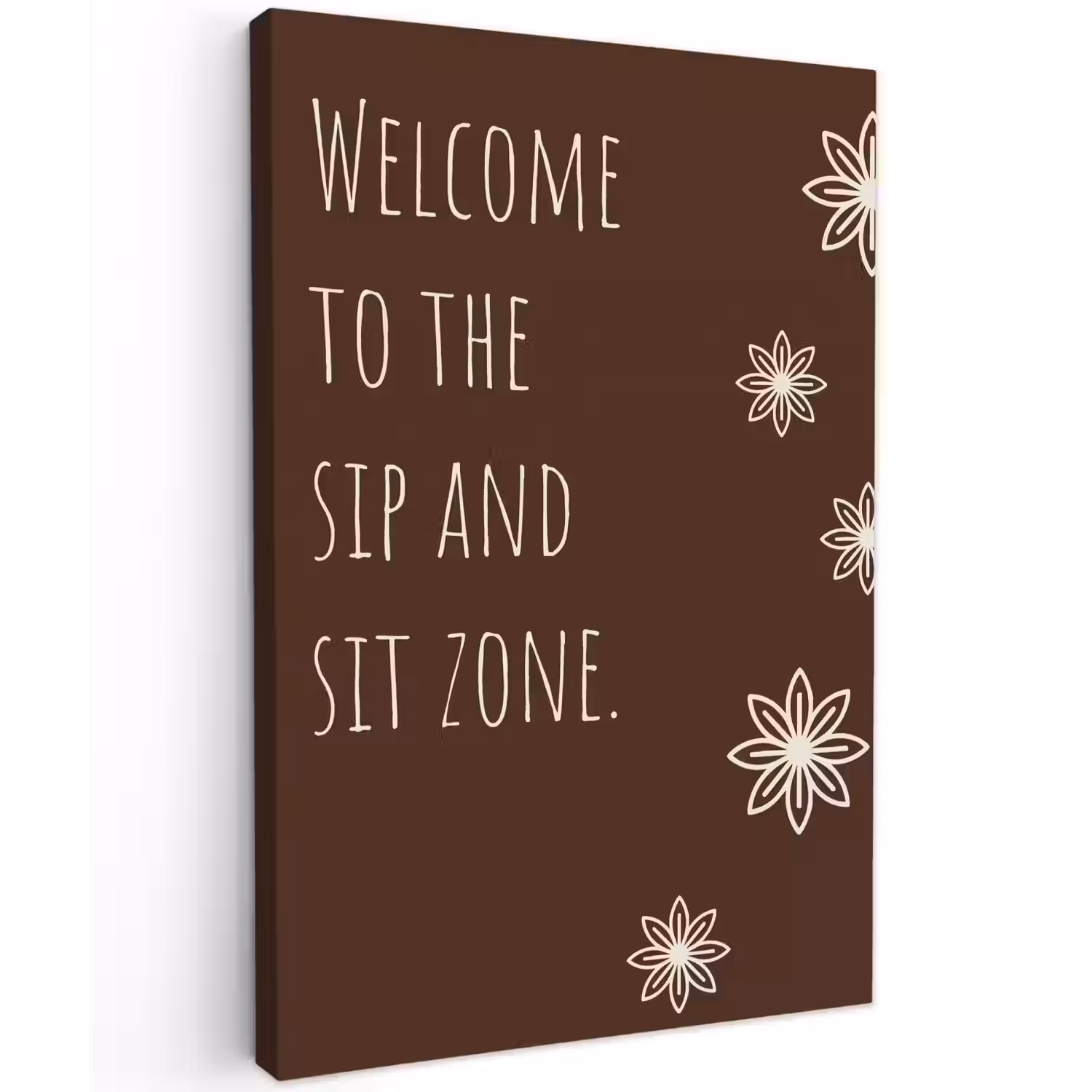 Bruin - Quote - Bloemen - Zomer canvas 2cm klein -z3d