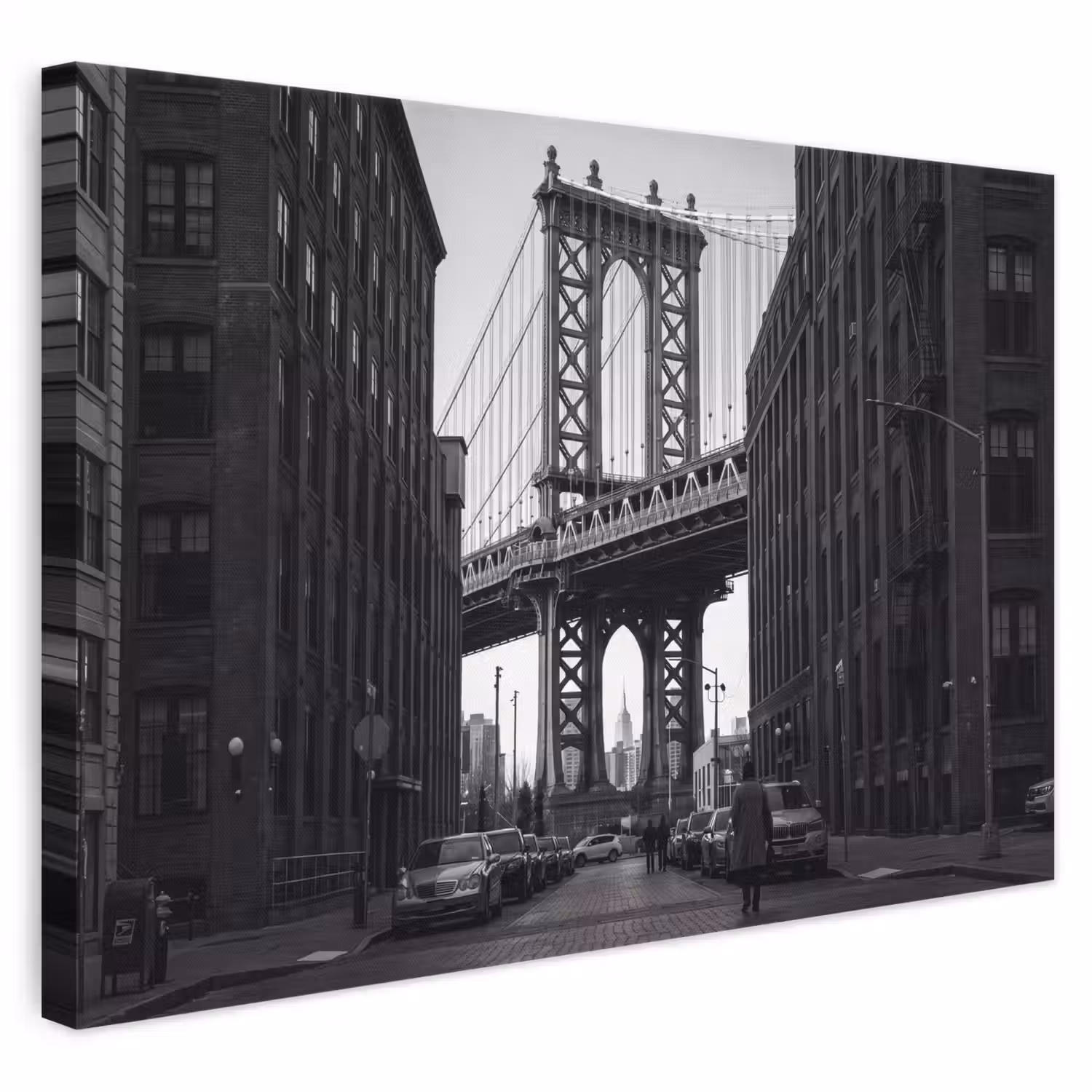 Brug - Stad - Architectuur - Modern - Zwart-wit canvas 2cm klein -3d