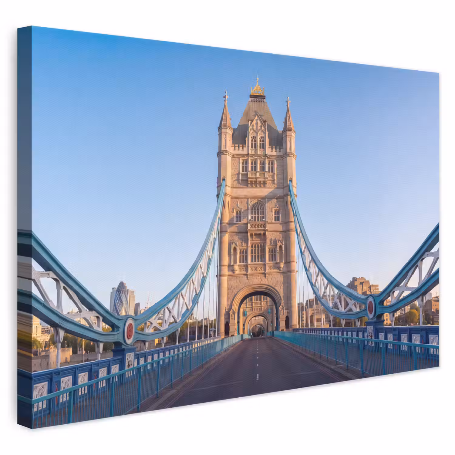 Brug - Toren - Architectuur - Klassiek - Blauw canvas 2cm klein -3d