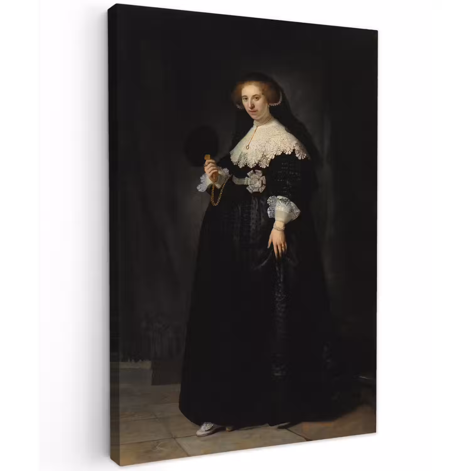 Het huwelijksportret van Oopjen Coppit - Rembrandt van Rijn canvas 2cm klein -z3d