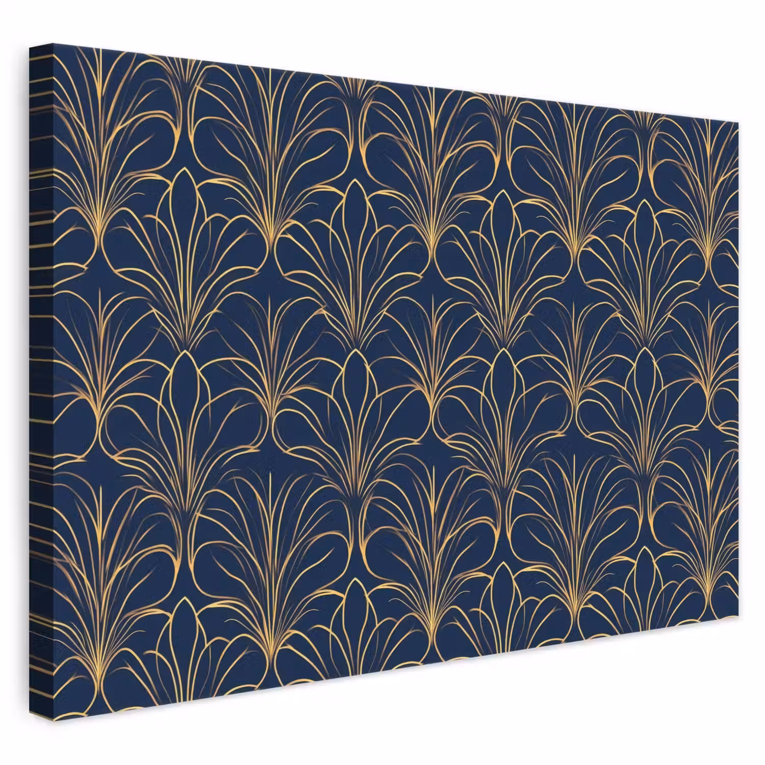 Deco - Waaier - Blauw canvas 2cm klein 34 -3d