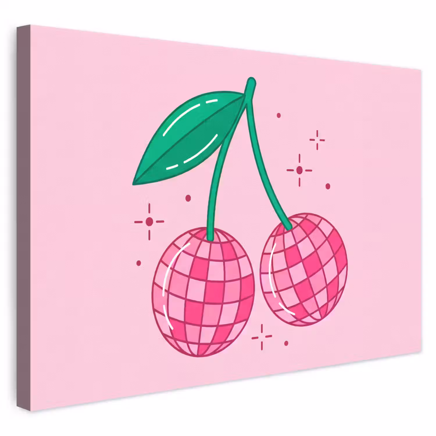 Decoratie - Disco-bal - Feest - Roze canvas 2cm klein -3d