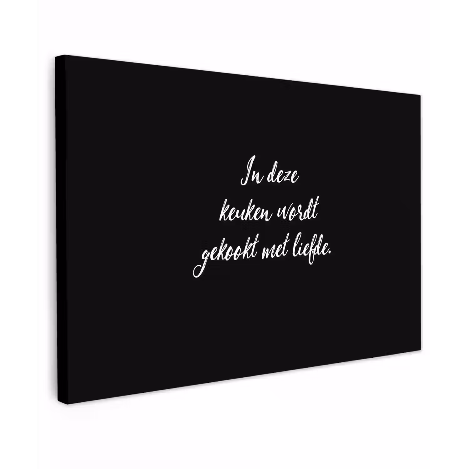 In deze keuken wordt gekookt met liefde - Koken - Spreuken - Quotes - Liefde canvas 2cm klein -z3d