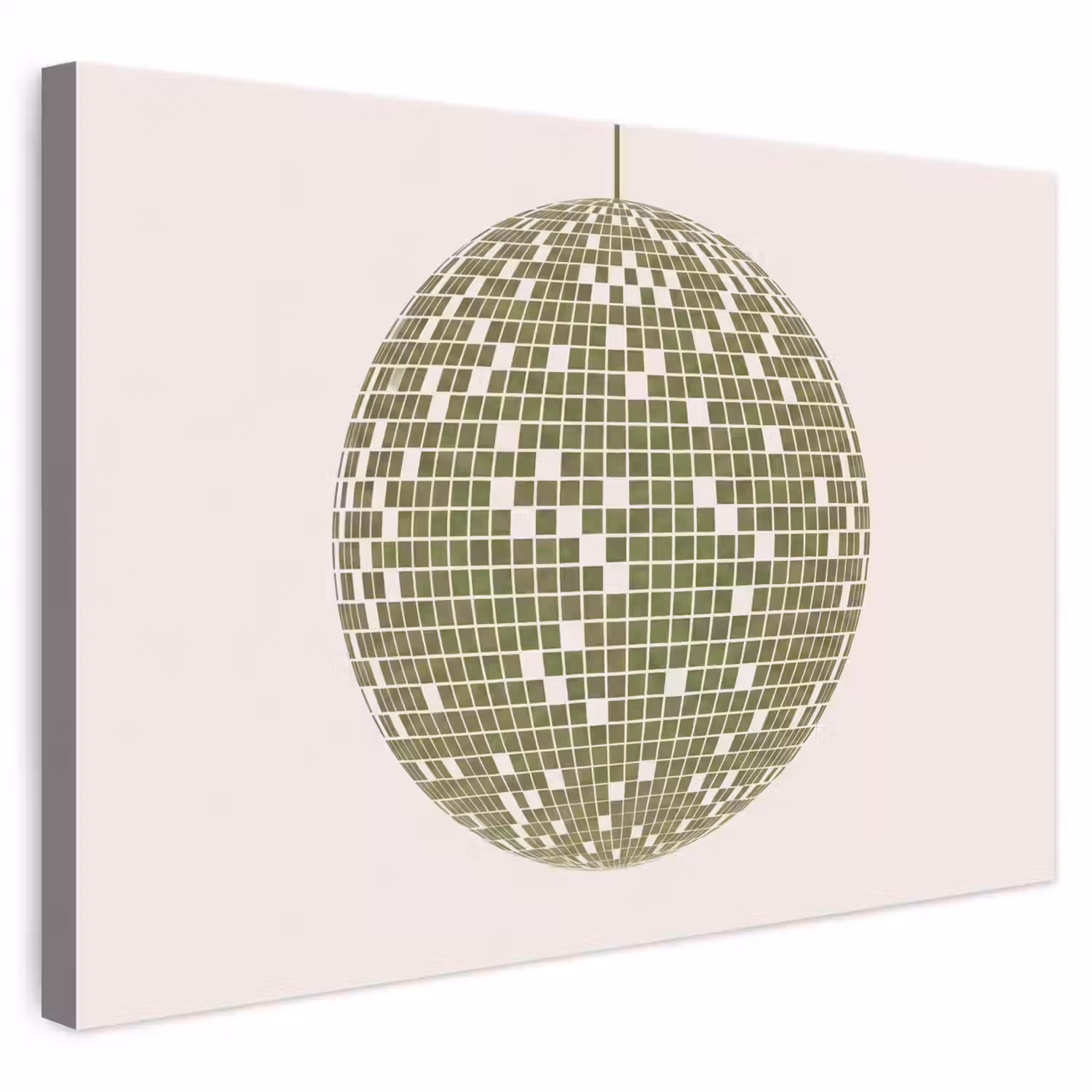 Disco - Bal - Groen - Abstract - Modern canvas 2cm klein -3d