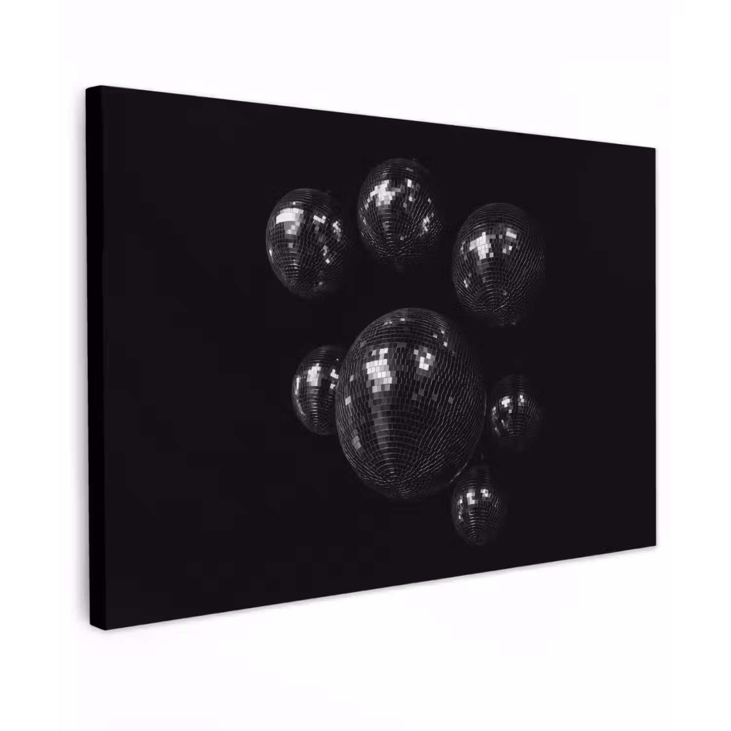 Discoballen - Minimalistisch - Zwart canvas 2cm klein -z3d