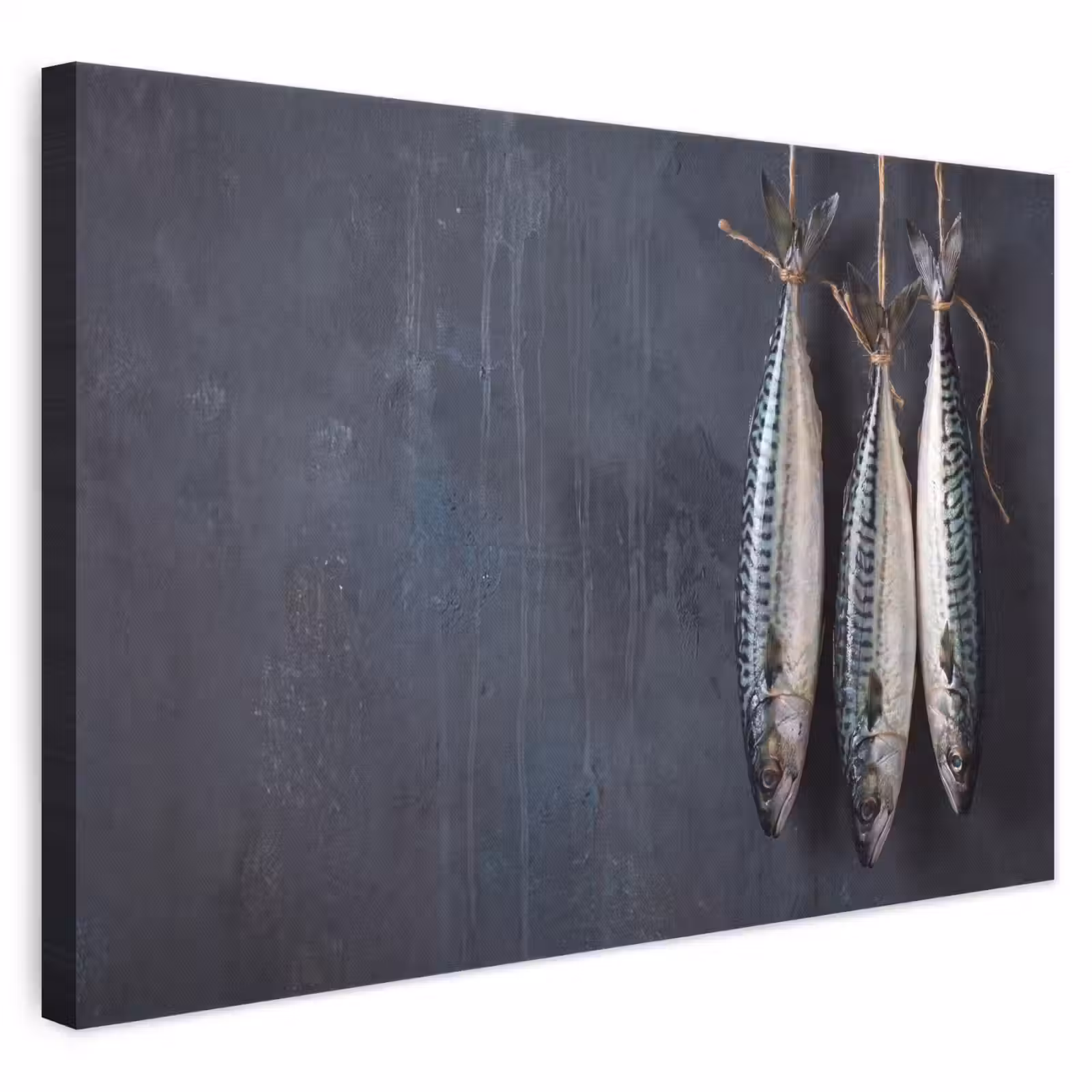 Leinwandbild - Drei Fische – Seil - Drie vissen - Touw canvas 2cm klein