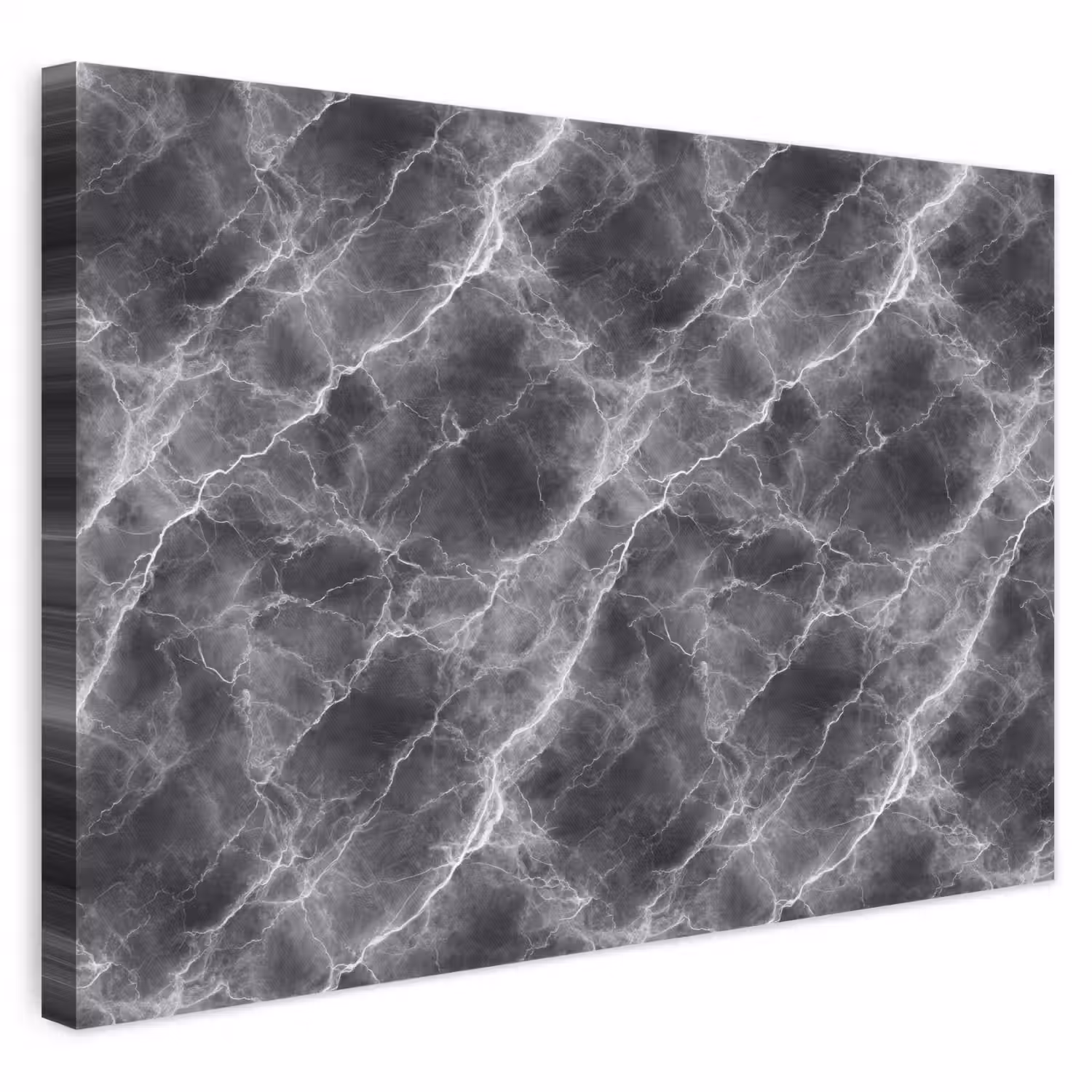 Donkergrijs - Bliksem - Marmer canvas 2cm klein 34 -3d