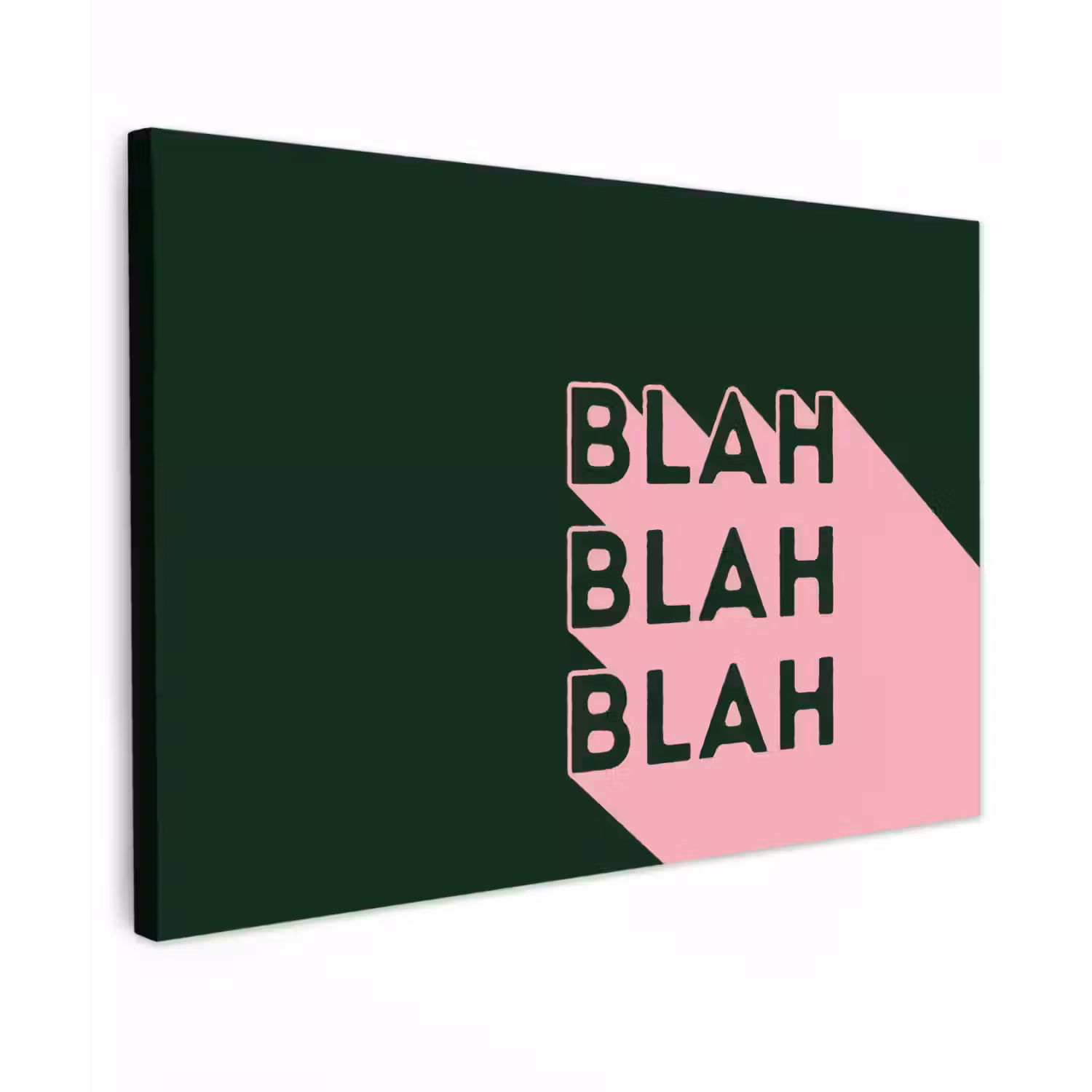 Donkergroen - Tekst - Schaduw - Grafisch canvas 2cm klein -z3d