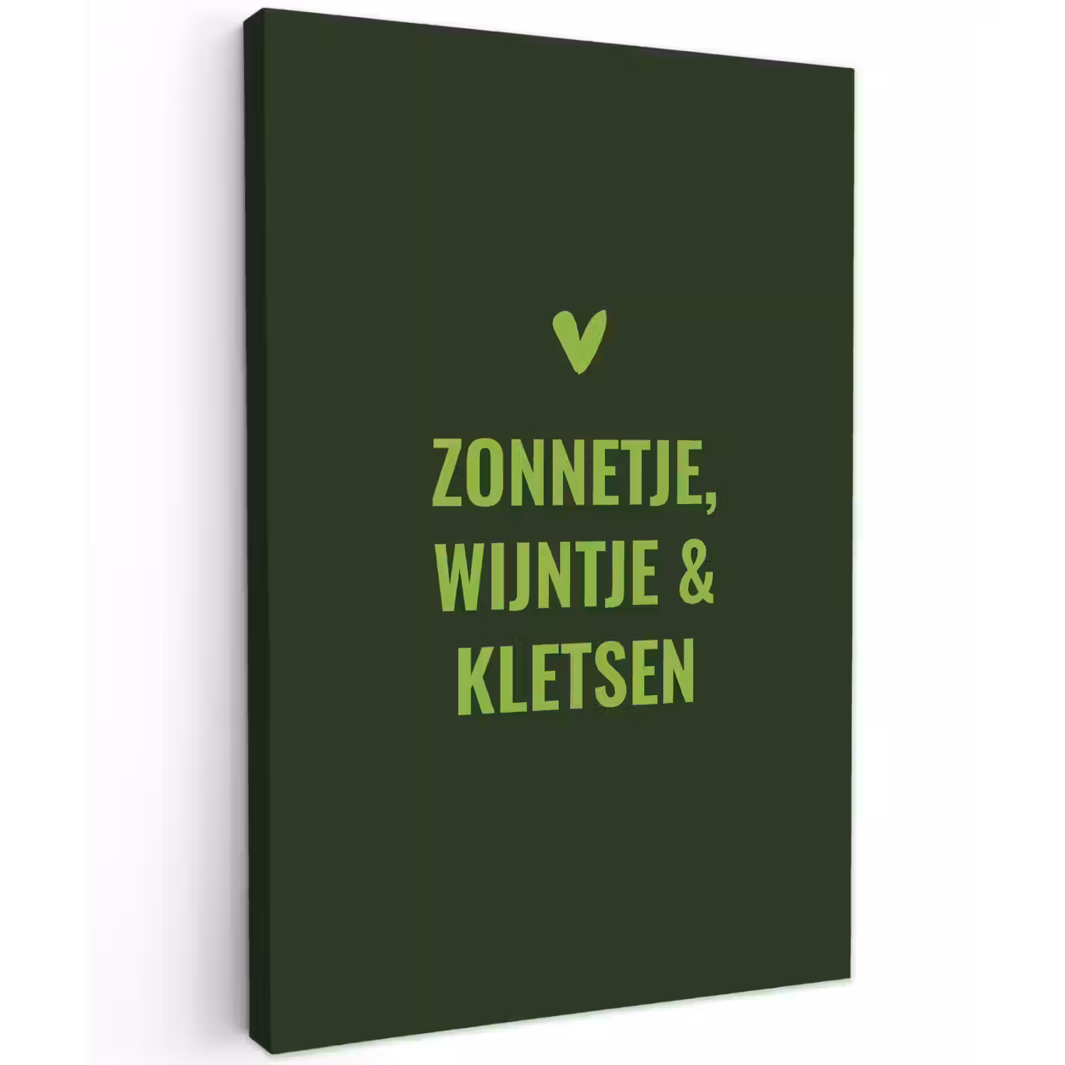 Donkergroen - Quote - Zon - Zomer canvas 2cm klein -z3d