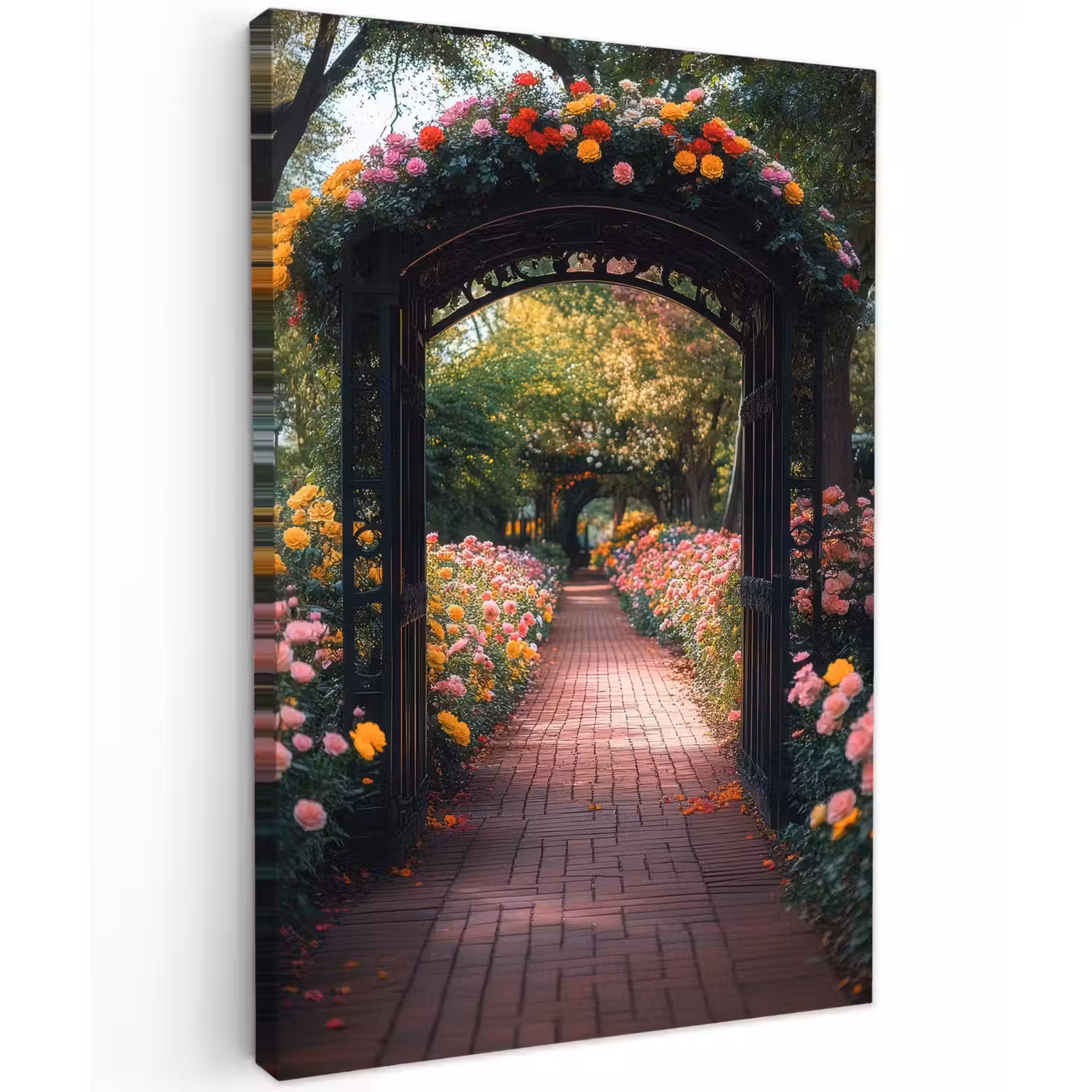 Doorkijk - Bloemen - Pad - Natuur - Kleurrijk canvas 2cm klein -z3d