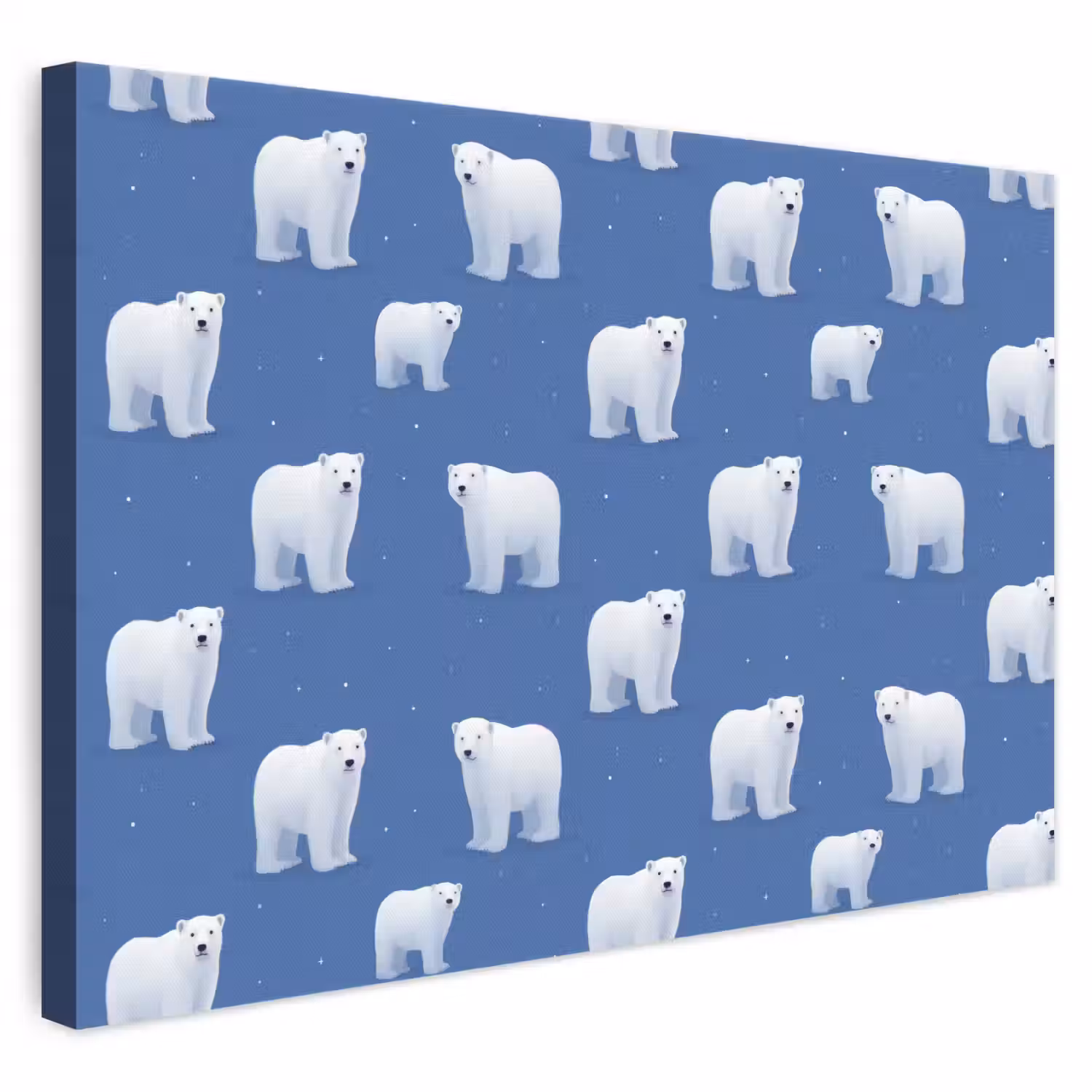 IJsbeer - Patroon - Blauw canvas 2cm klein 34 -3d