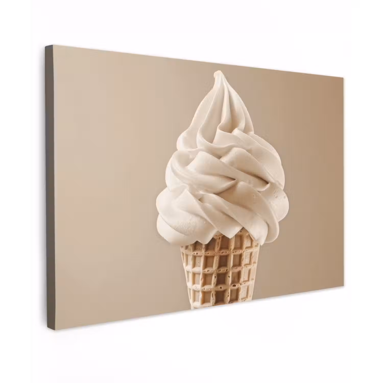 IJs - Softijs - Romig - Hoorntje - Beige canvas 2cm klein -z3d