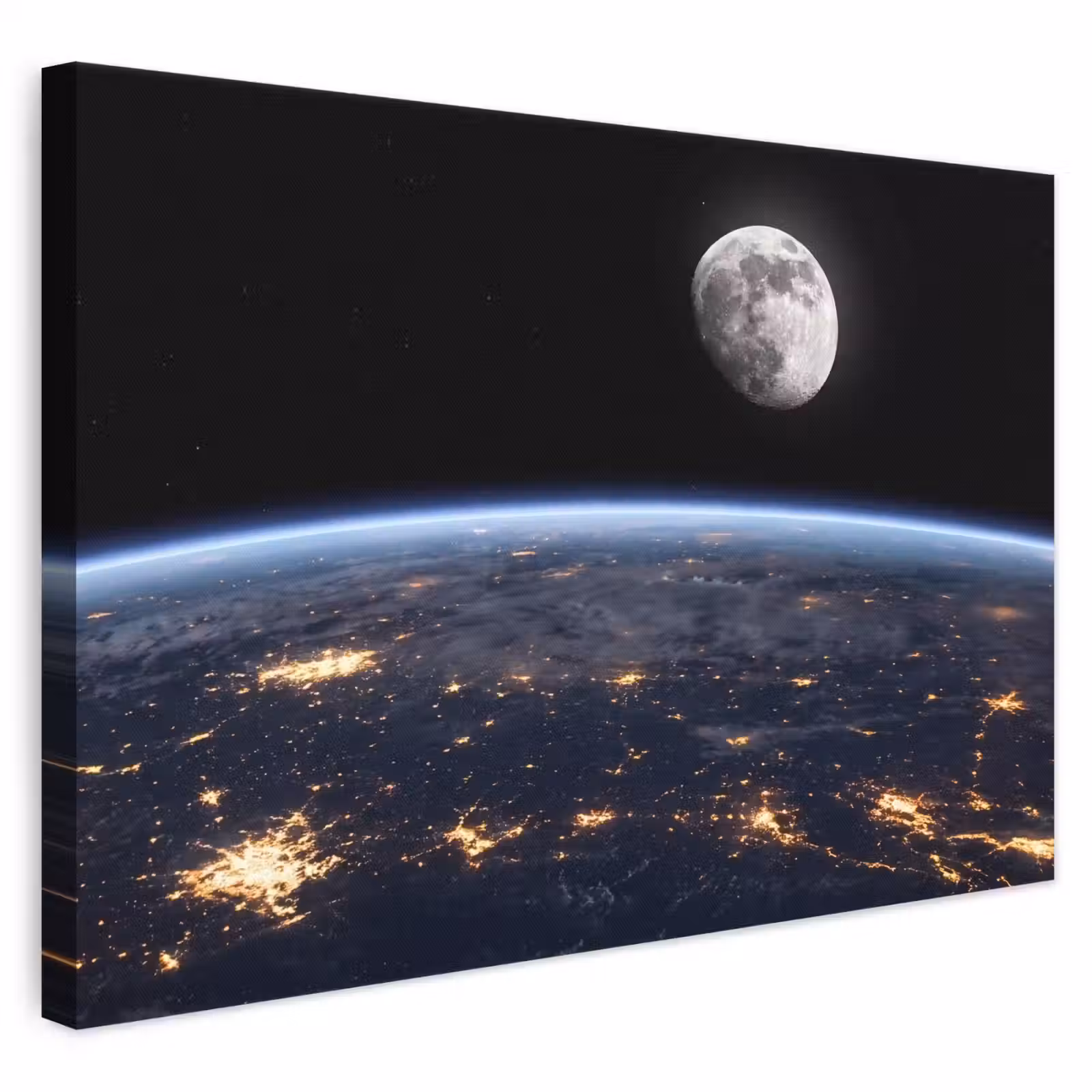 Leinwandbild - Erde – Nacht – Weltraum - Aarde - Nacht - Ruimte canvas 2cm klein