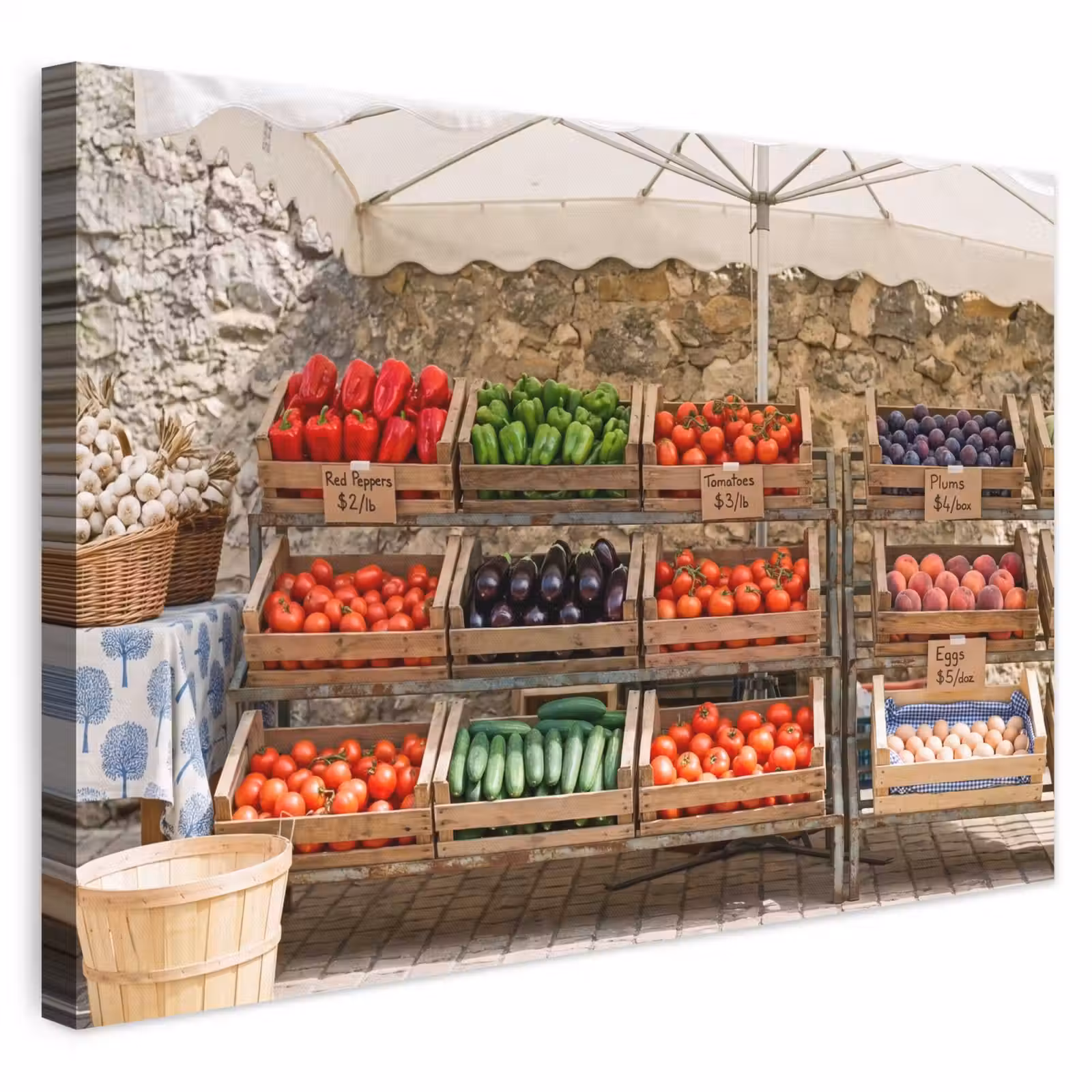 Leinwandbild - Essen – Markt – Frisch - Eten - Markt - Vers canvas 2cm klein