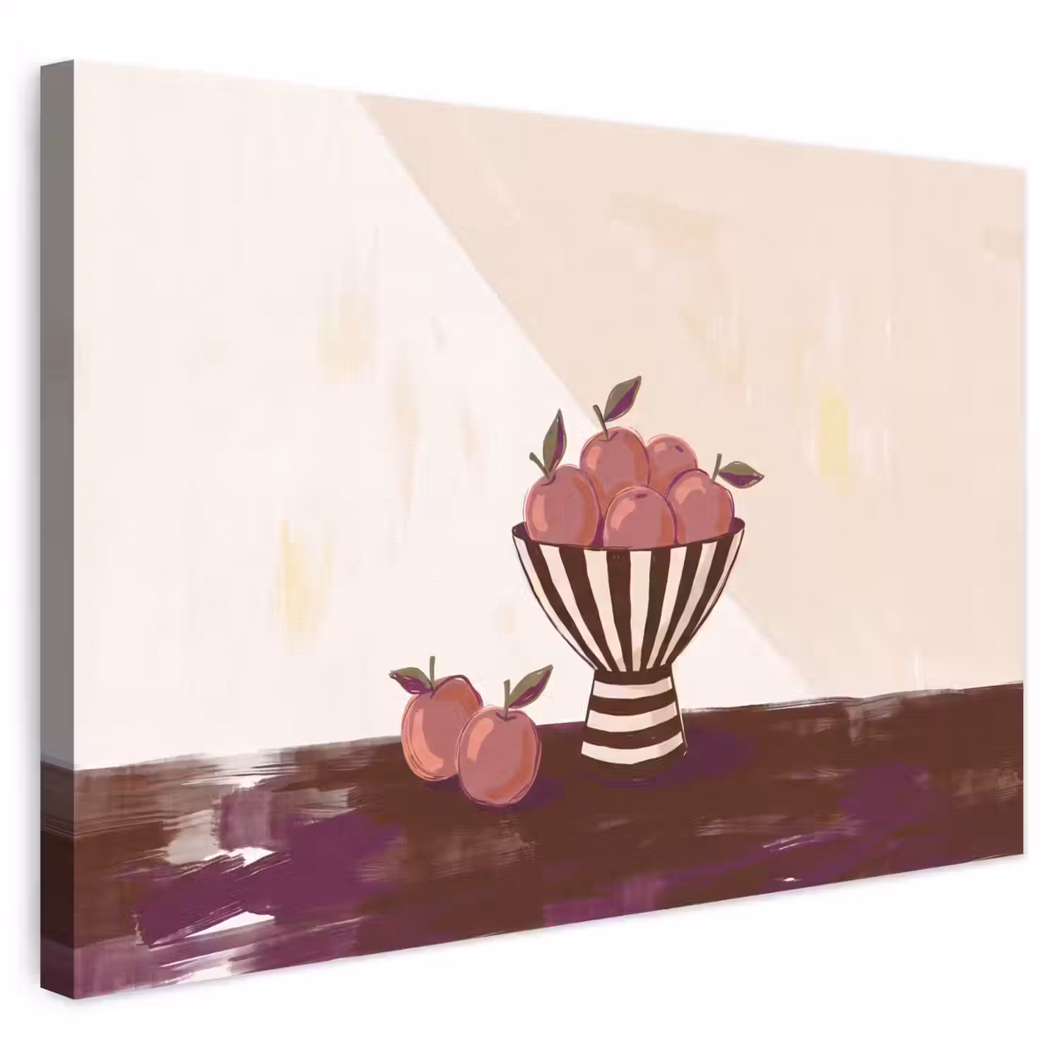 Eten - Schaal - Stilleven - Modern - Rood canvas 2cm klein -3d