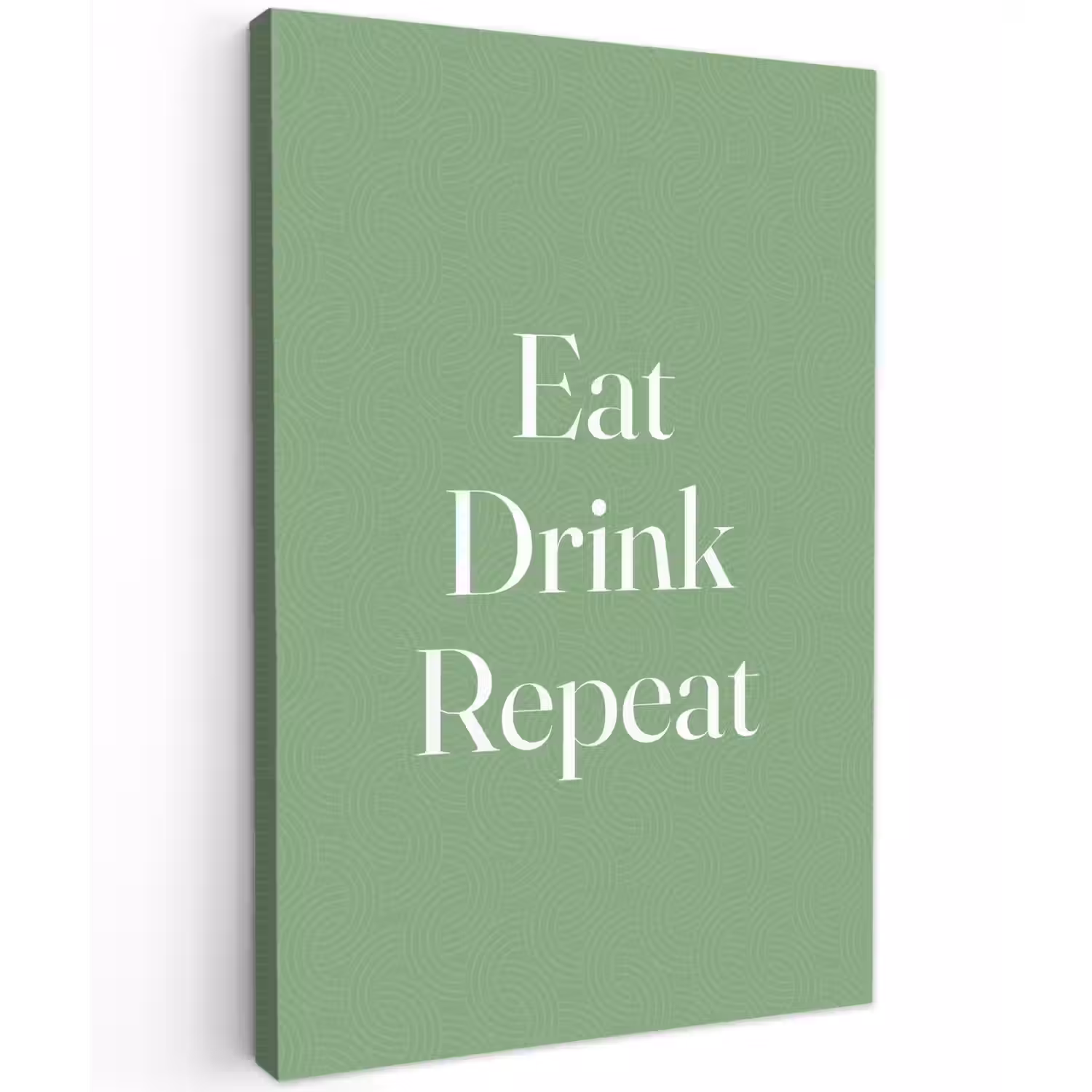 Eten - Drinken - Tekst - Mintgroen canvas 2cm klein -z3d