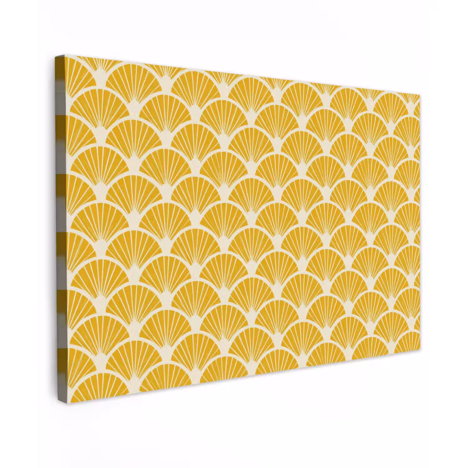 Waaiers - Art Deco - Retro - Okergeel canvas 2cm klein 34 -z3d