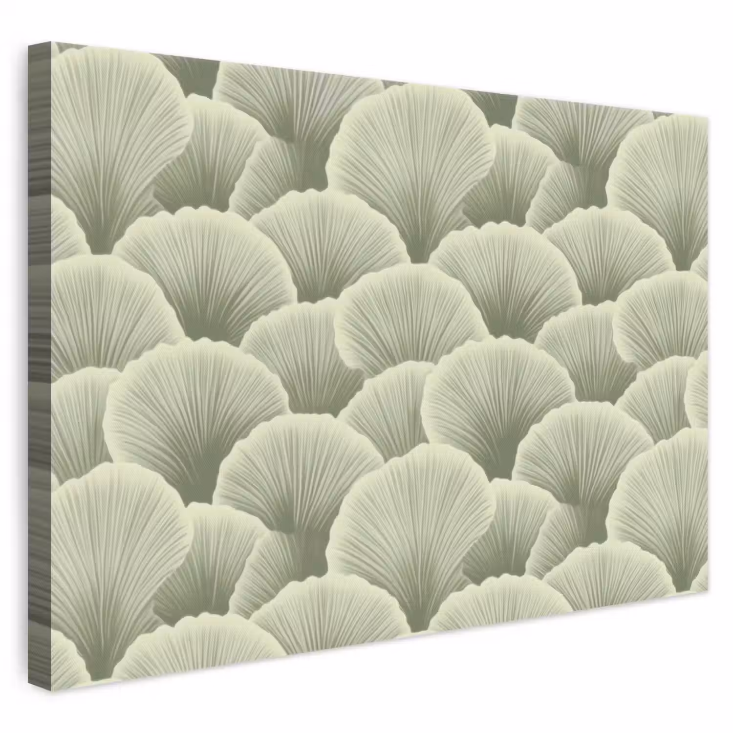 Waaier - Blad - Groen canvas 2cm klein 34 -3d