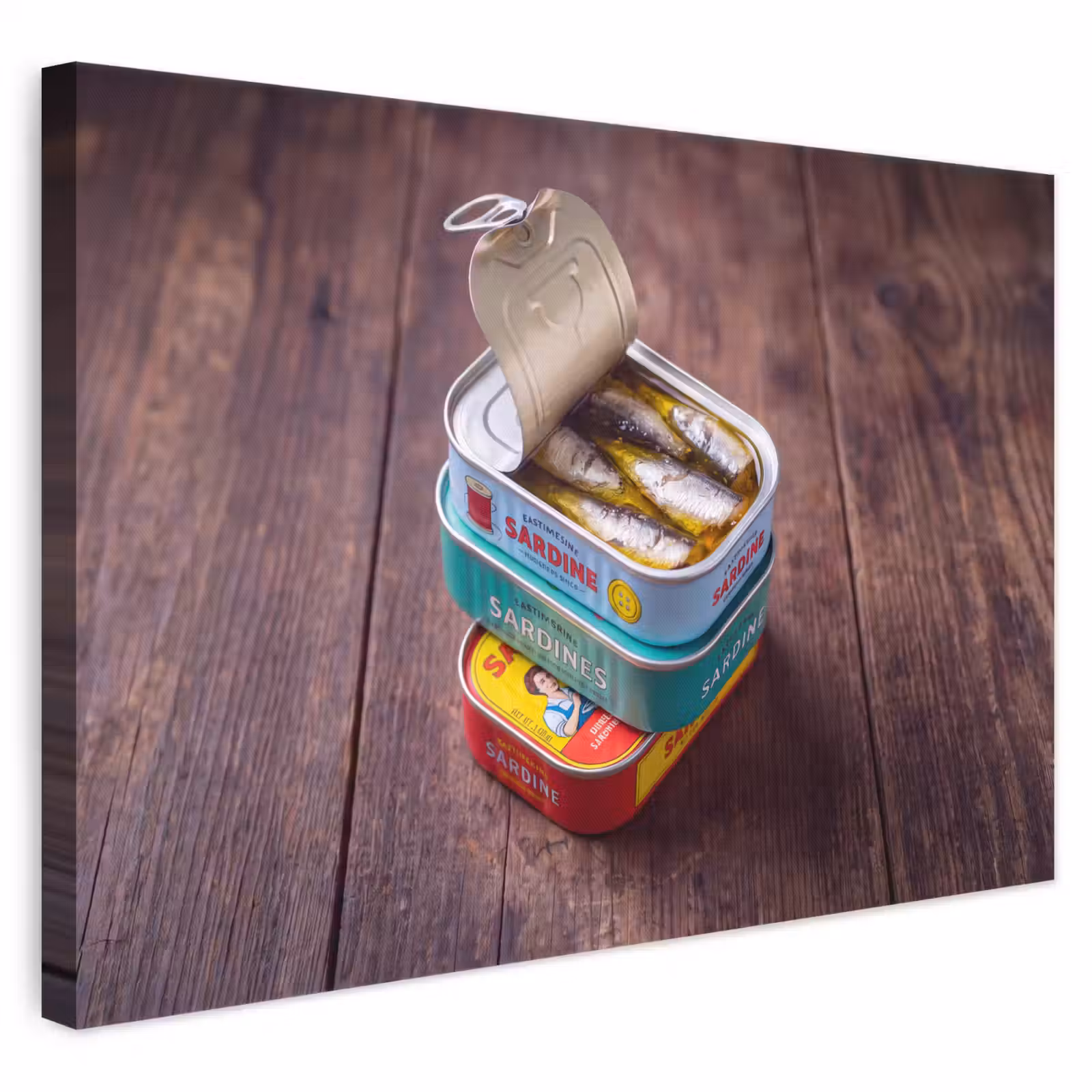 Leinwandbild - Fisch – Dosen – Küche - Vis - Blikjes - Keuken canvas 2cm klein