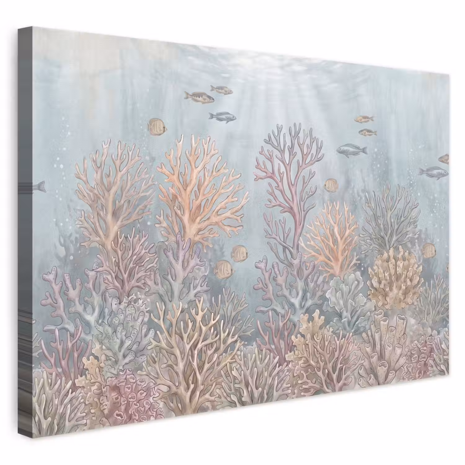 Vis - Koraal - Oceaan - Illustratie - Onderwater canvas 2cm klein -3d