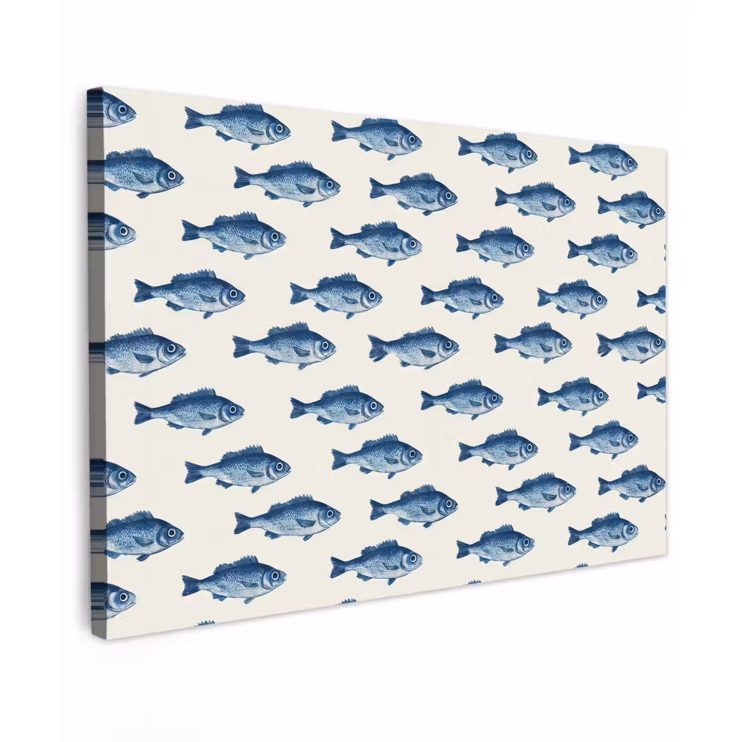 Vis - Patroon - Blauw canvas 2cm klein 34 -z3d