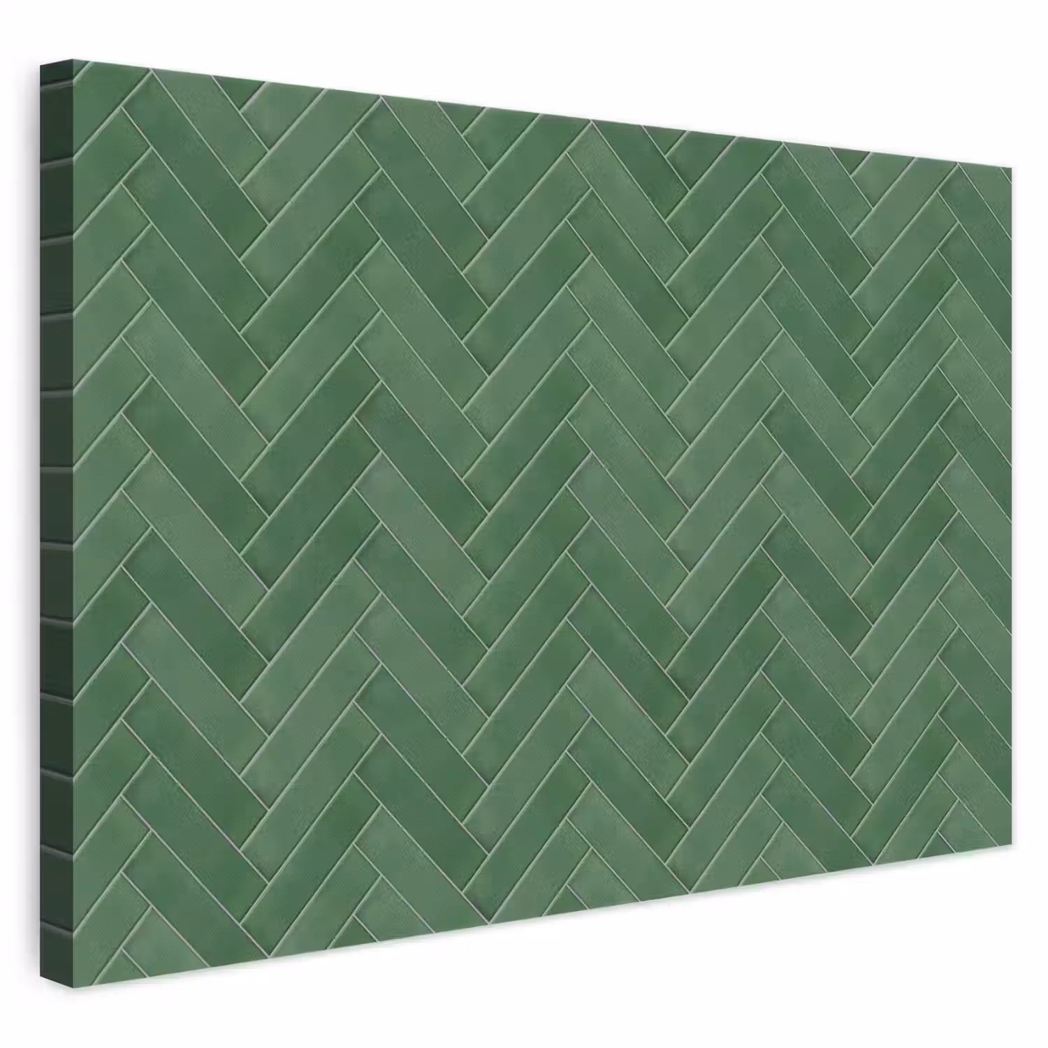 Visgraat - Wandtegel - Bosgroen canvas 2cm klein 34 -3d