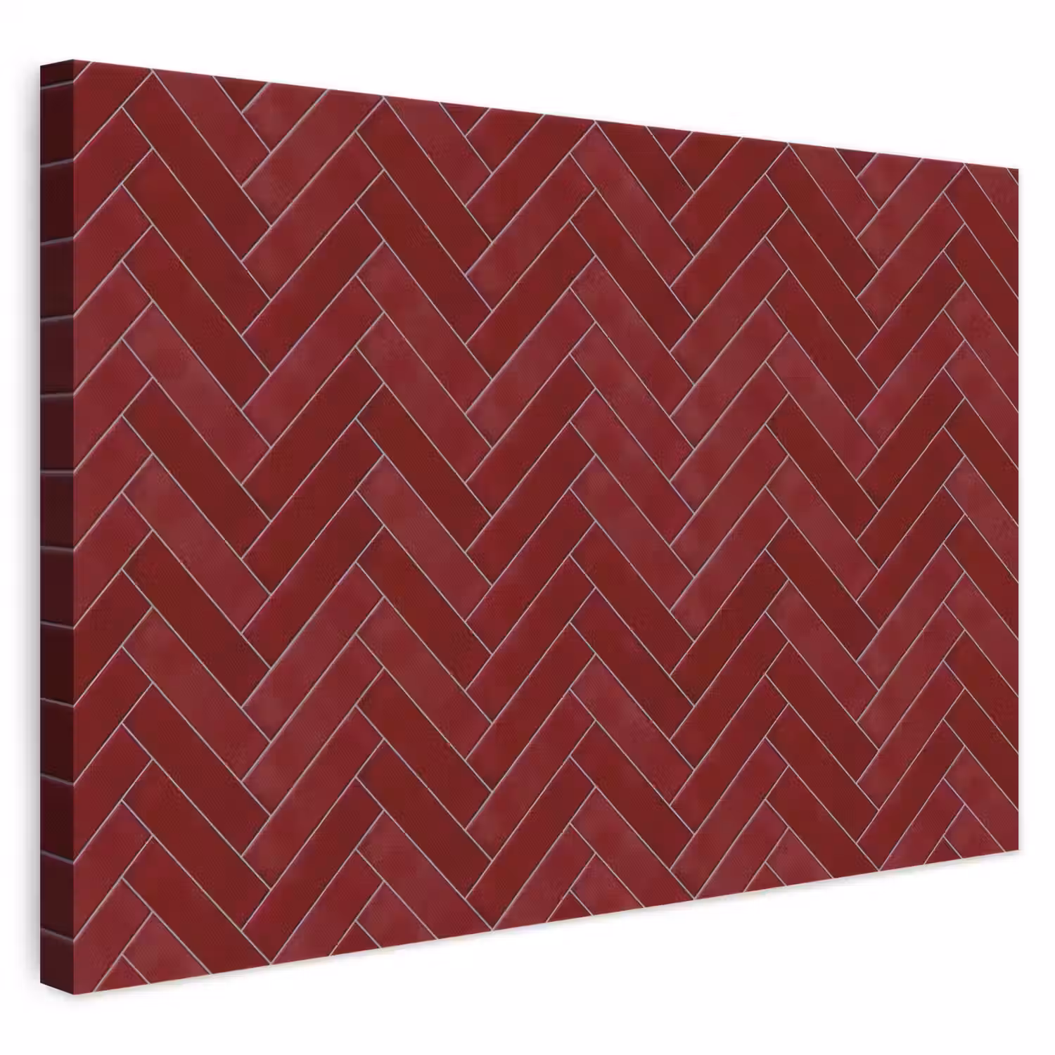 Visgraat - Wandtegel - Bordeaux - Rood canvas 2cm klein 34 -3d
