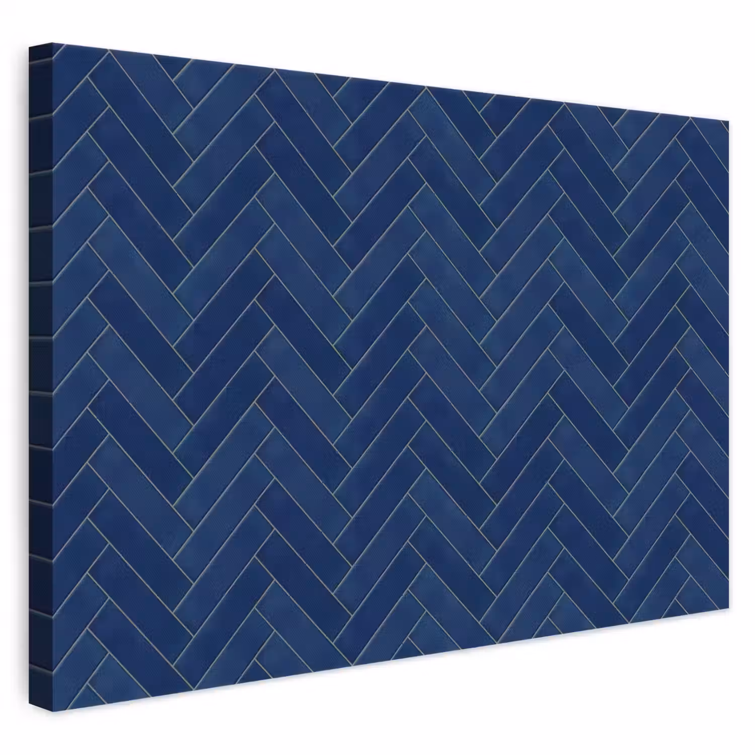 Visgraat - Wandtegel - Donkerblauw - Navy Blue canvas 2cm klein 34 -3d